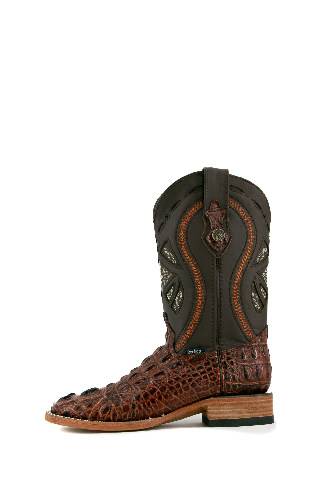 Caiman Tail Hornback Square Toe Cowboy Boot - Image 12
