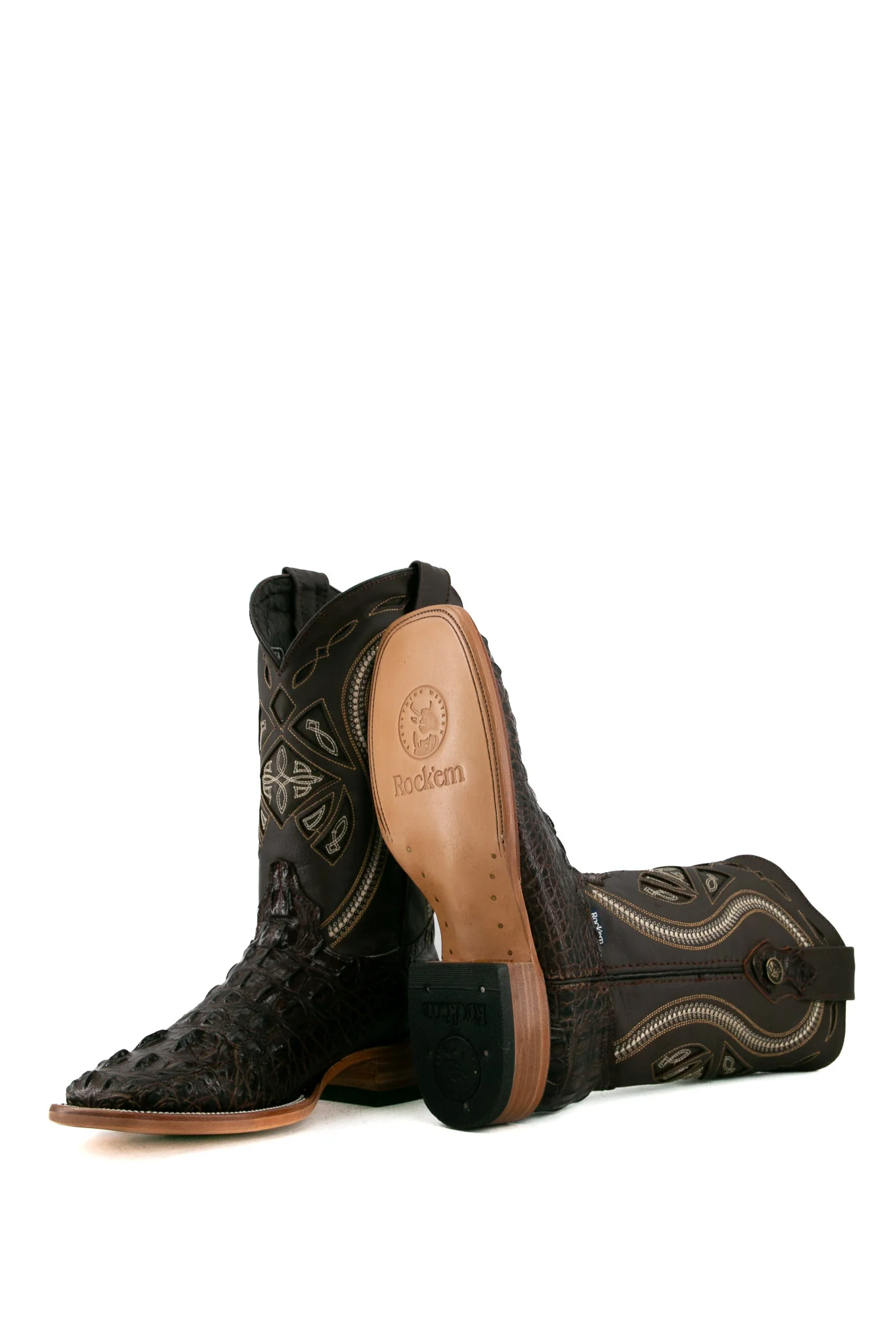 Caiman Tail Hornback Square Toe Cowboy Boot - Image 4