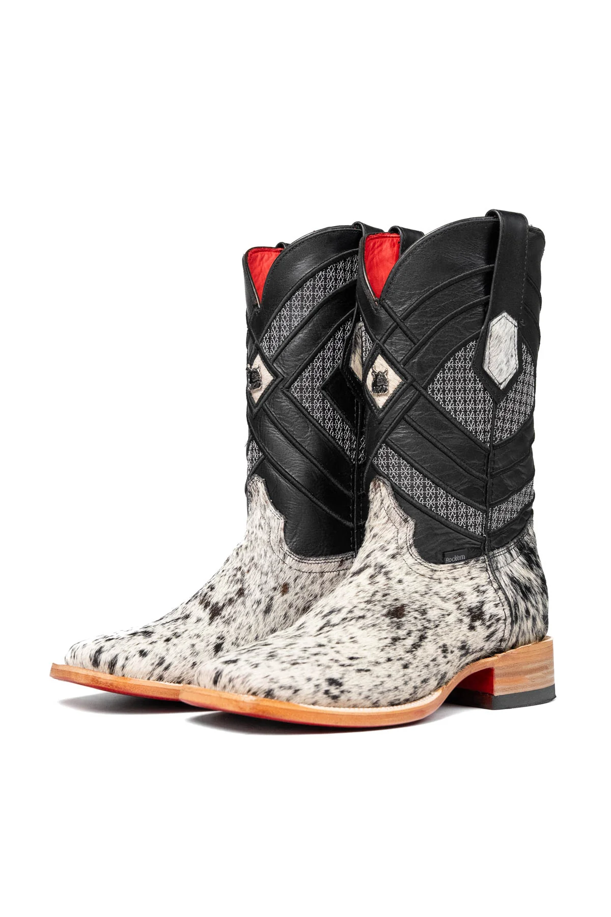 Prescott Cowhide Red Bottom Square Toe Cowboy Boot Size 7 Box RM17