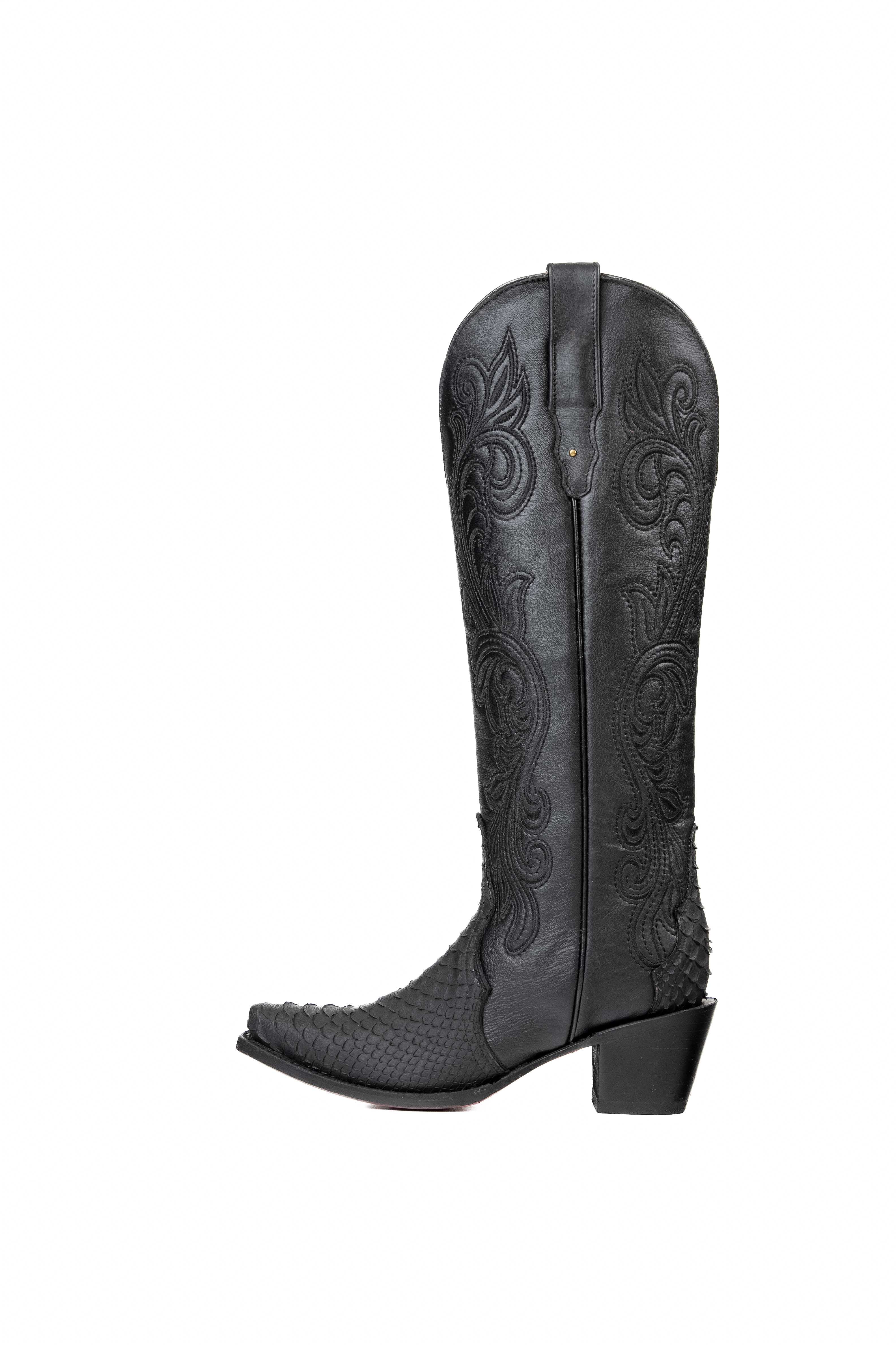 Charlene Python Tall Red Bottom Snip Toe Cowgirl Boot - Image 2