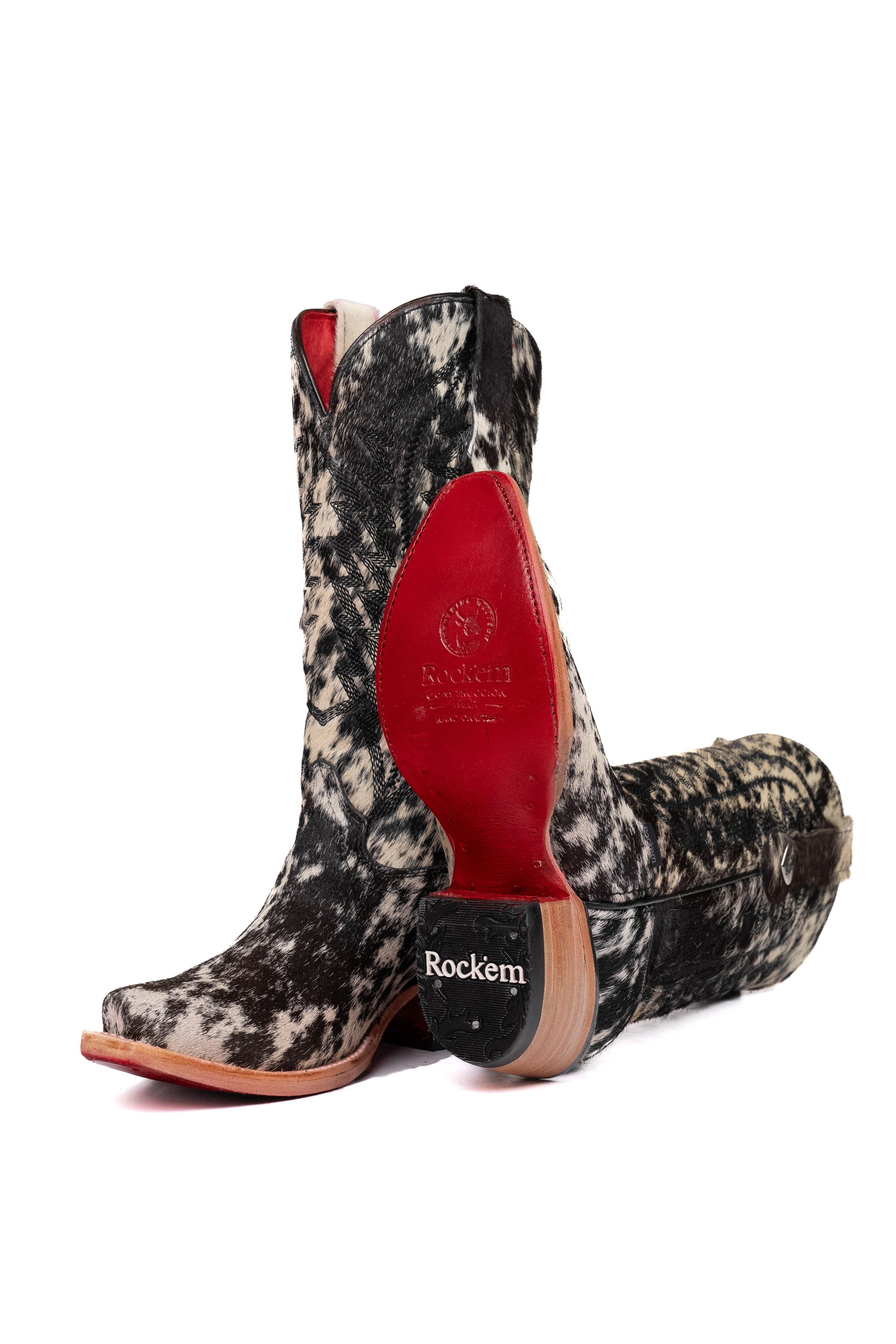 Charlotte Cowhide Red Bottom Snip Toe Cowgirl Boot Size 5.5 Box VW32 - Image 2