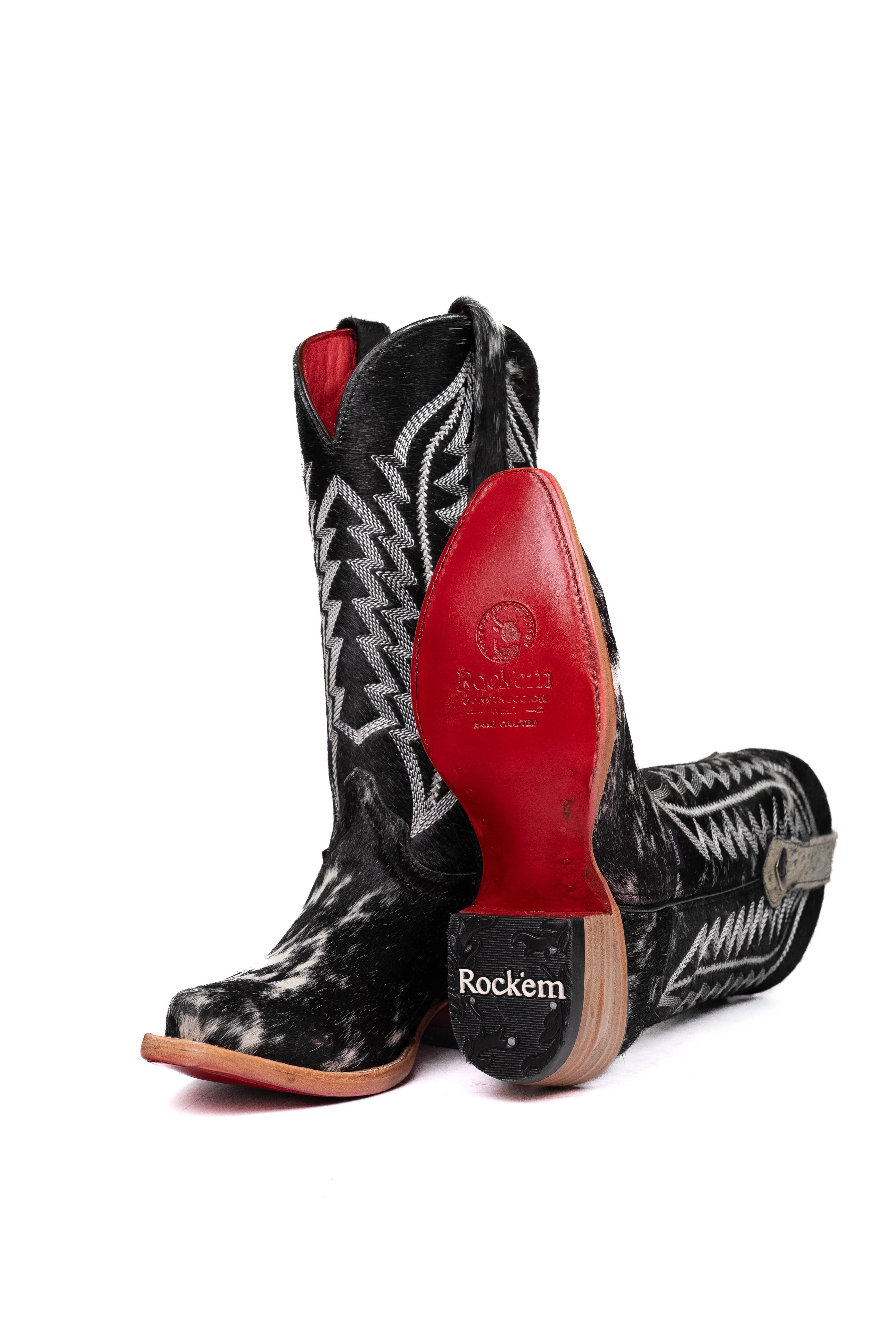 Charlotte Cowhide Red Bottom Snip Toe Cowgirl Boot Size 5.5 Box VW34 - Image 2
