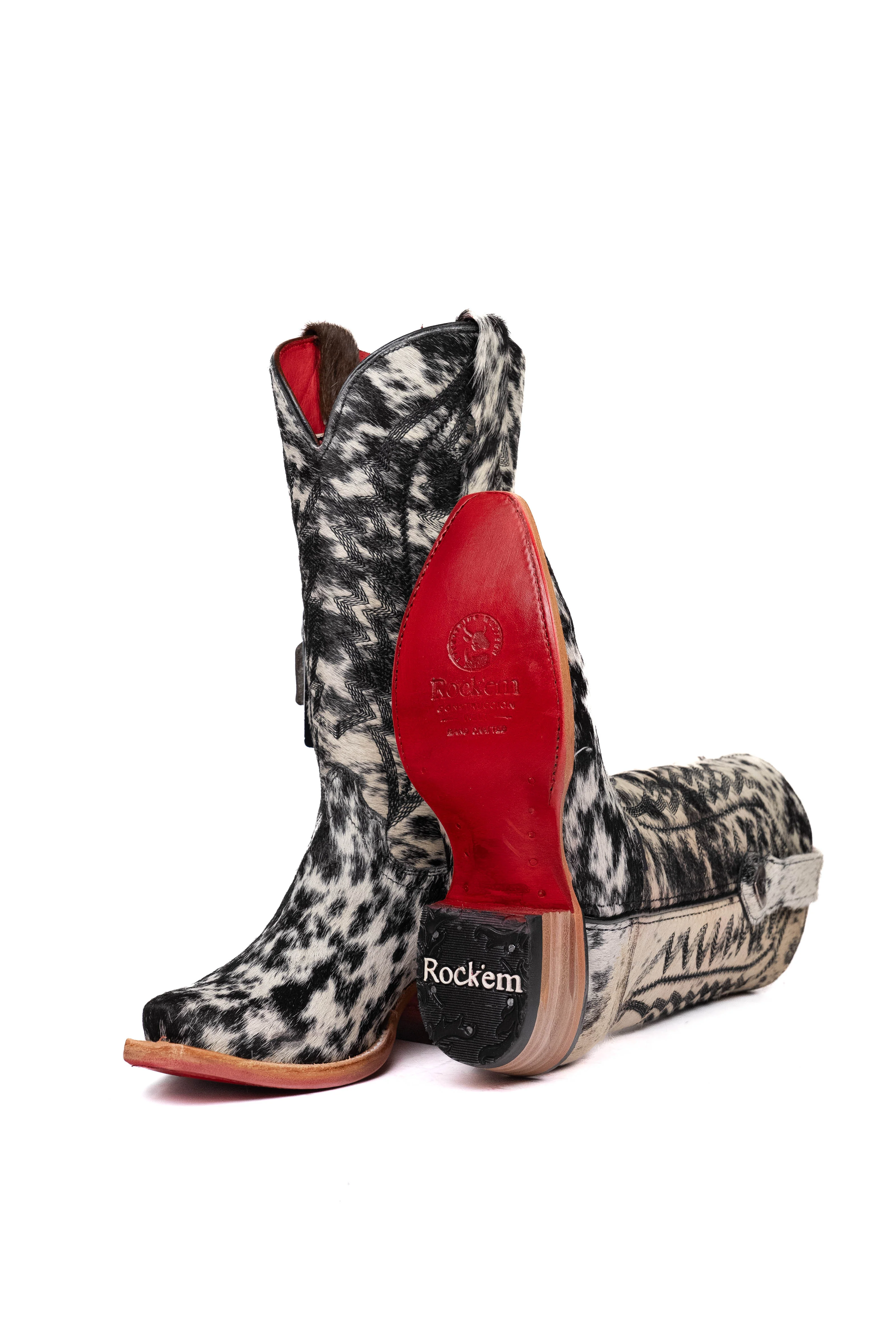 Charlotte Cowhide Red Bottom Snip Toe Cowgirl Boot Size 5 Box VW30 - Image 2