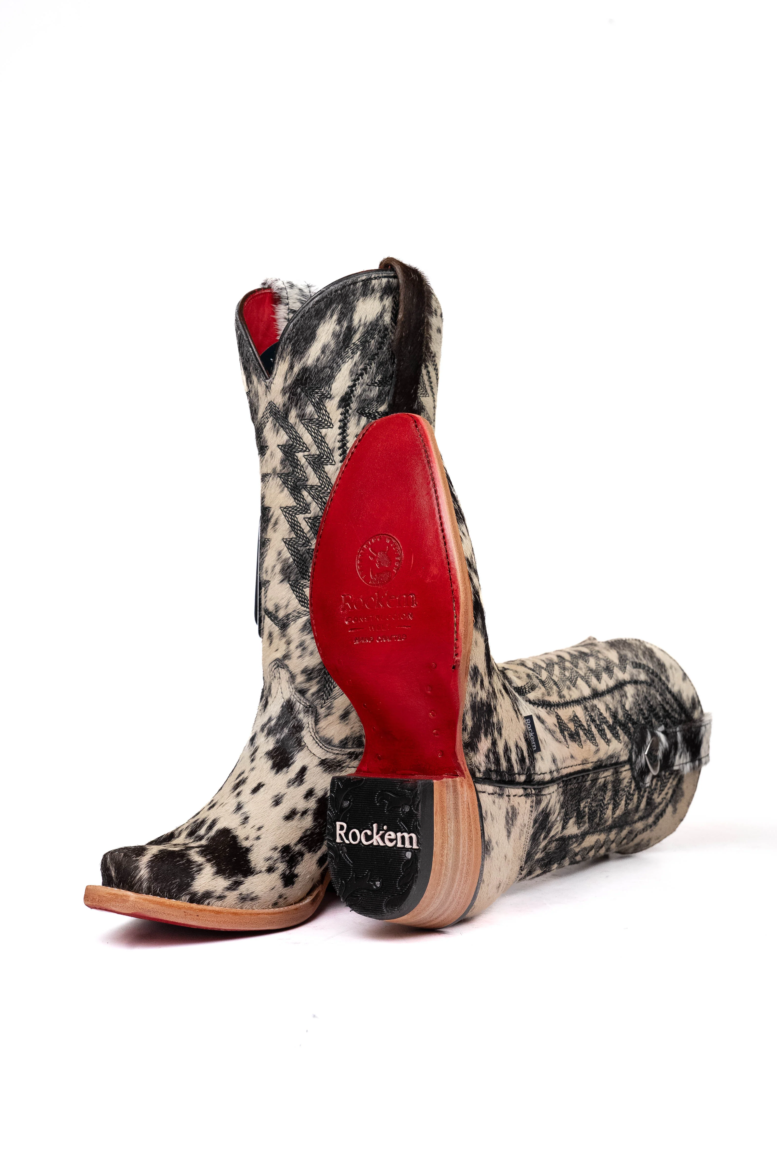 Charlotte Cowhide Red Bottom Snip Toe Cowgirl Boot Size 5 Box VW31 - Image 2