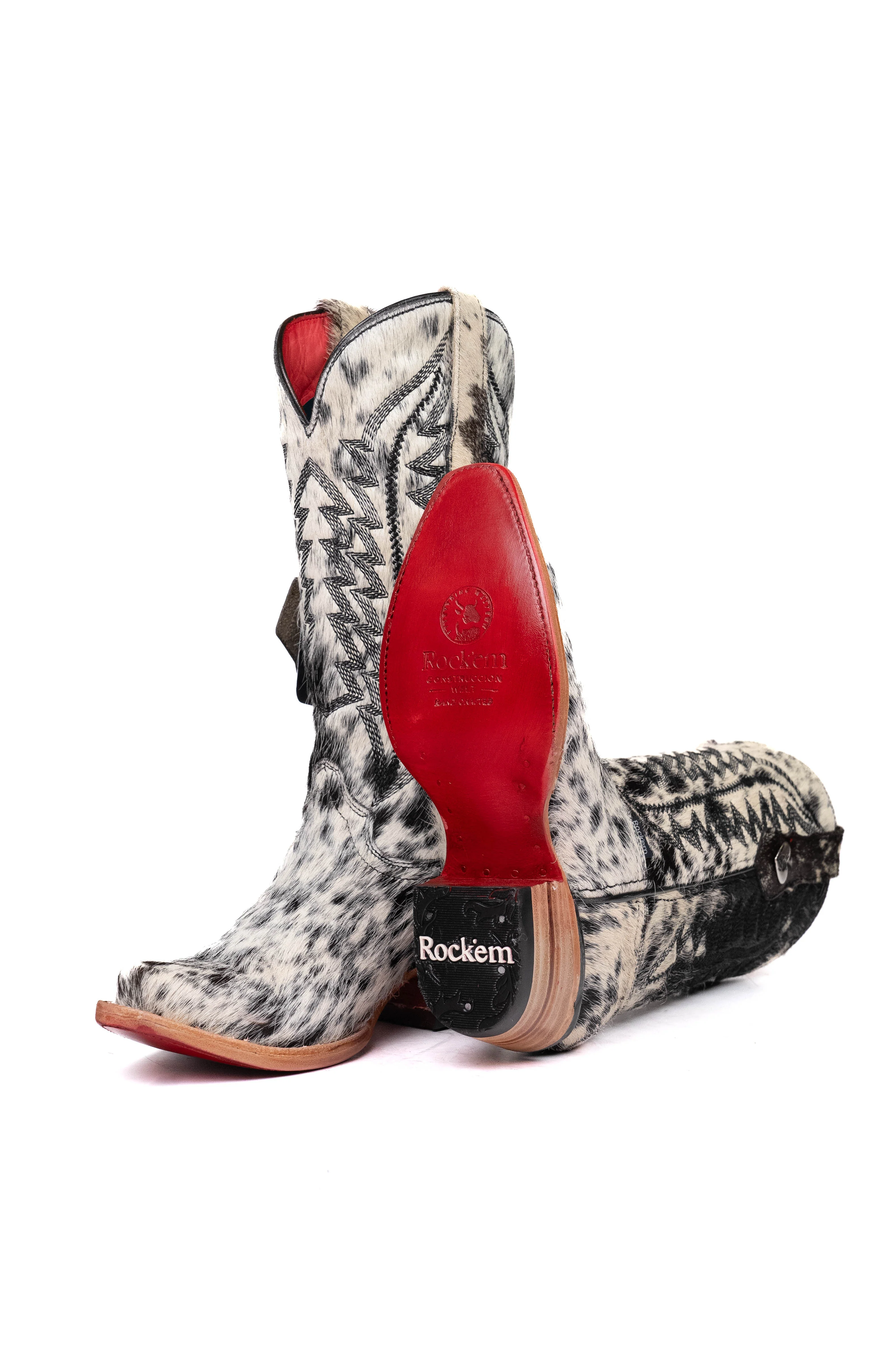 Charlotte Cowhide Red Bottom Snip Toe Cowgirl Boot Size 6 Box VW36 - Image 2