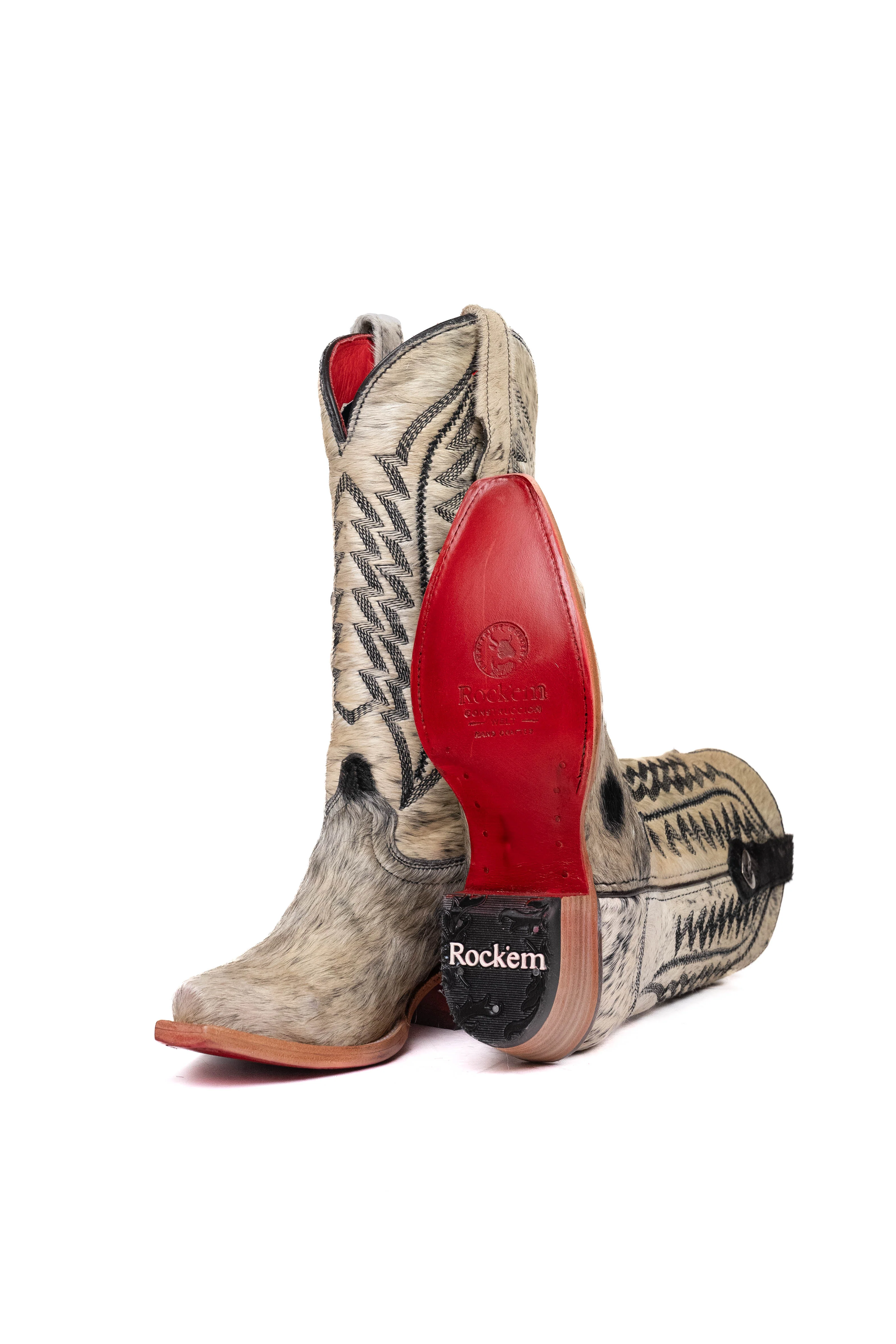 Charlotte Cowhide Red Bottom Snip Toe Cowgirl Boot Size 6 Box VW37 - Image 2