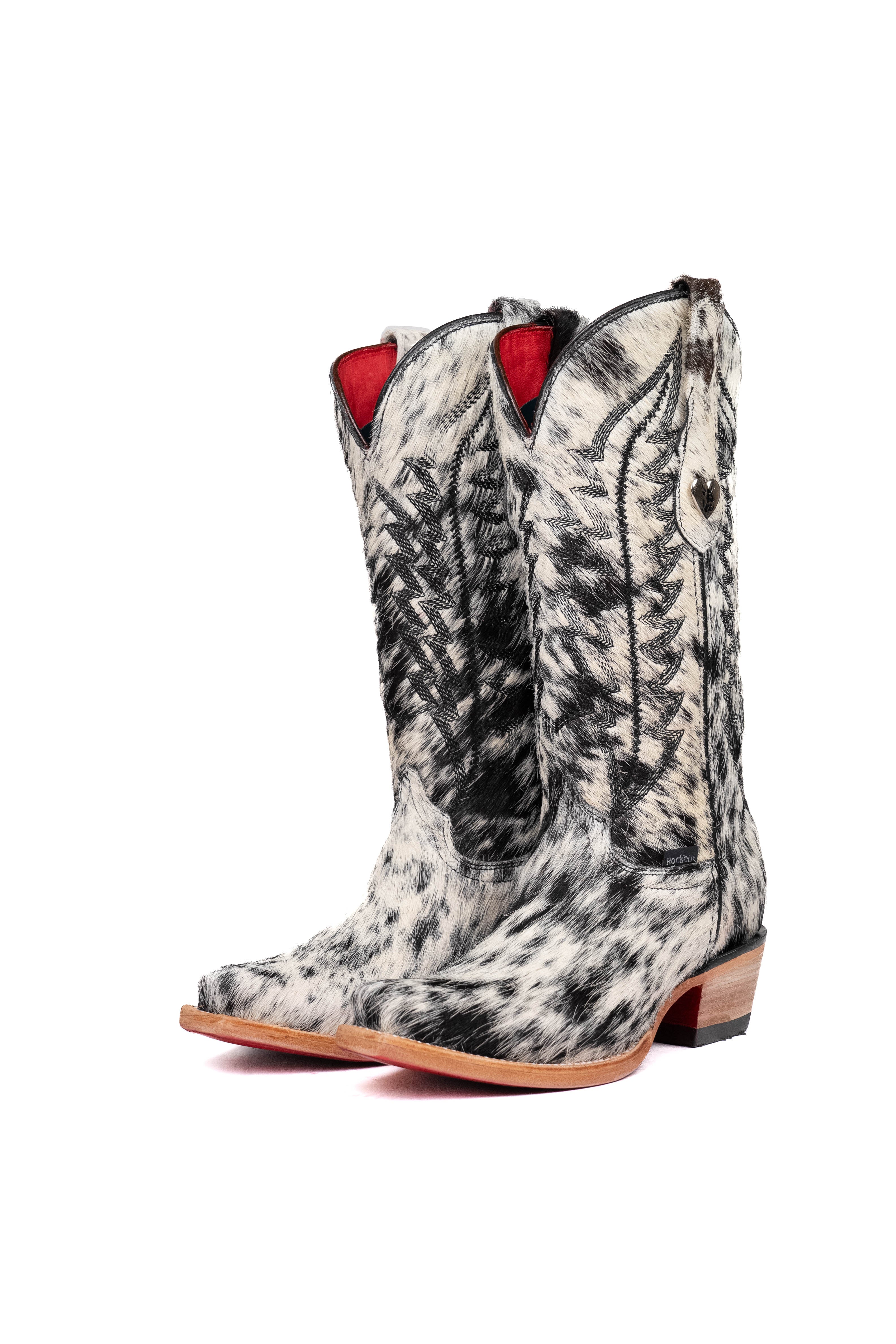 Charlotte Cowhide Red Bottom Snip Toe Cowgirl Boot Size 6 Box VW38