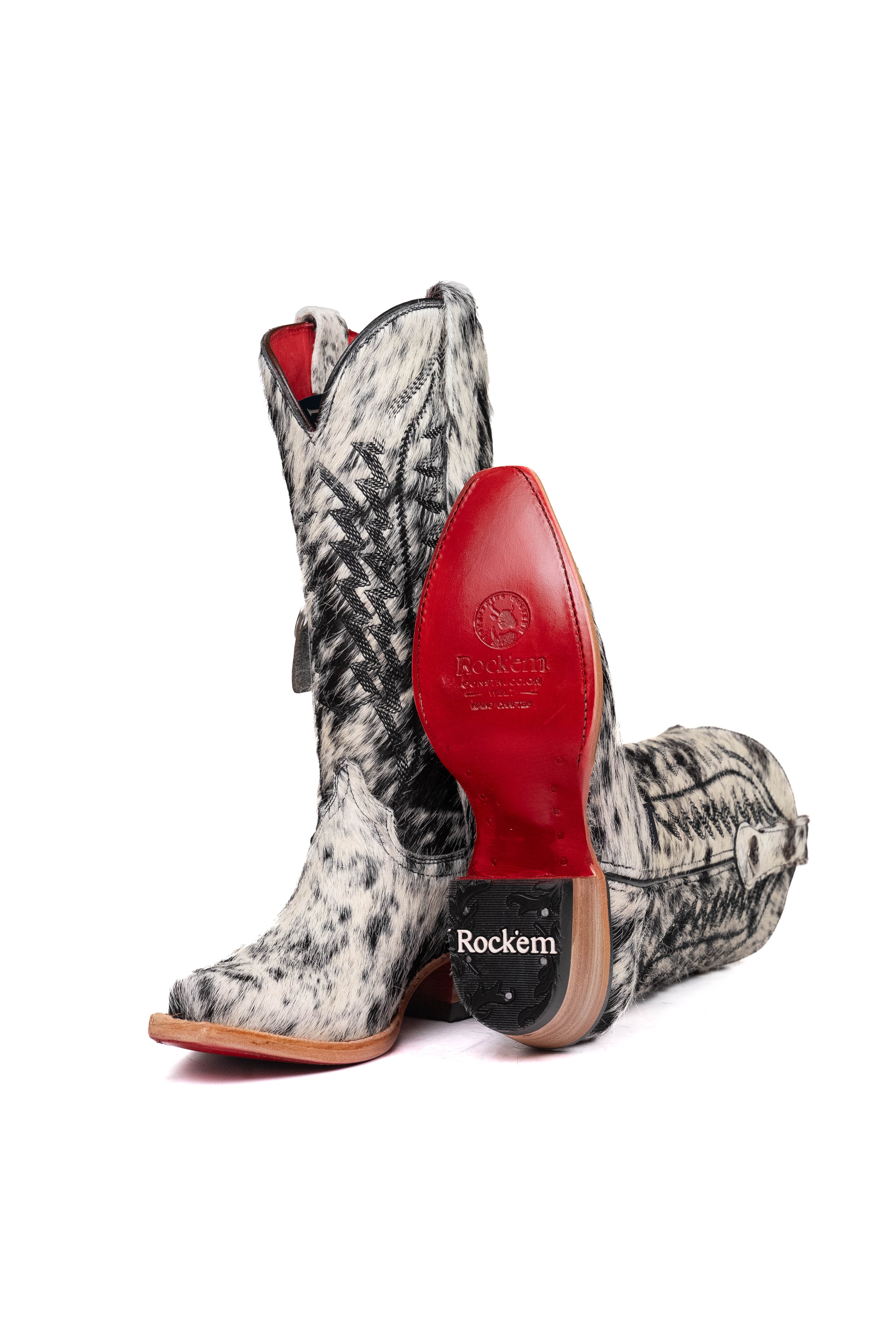 Charlotte Cowhide Red Bottom Snip Toe Cowgirl Boot Size 6 Box VW38 - Image 2