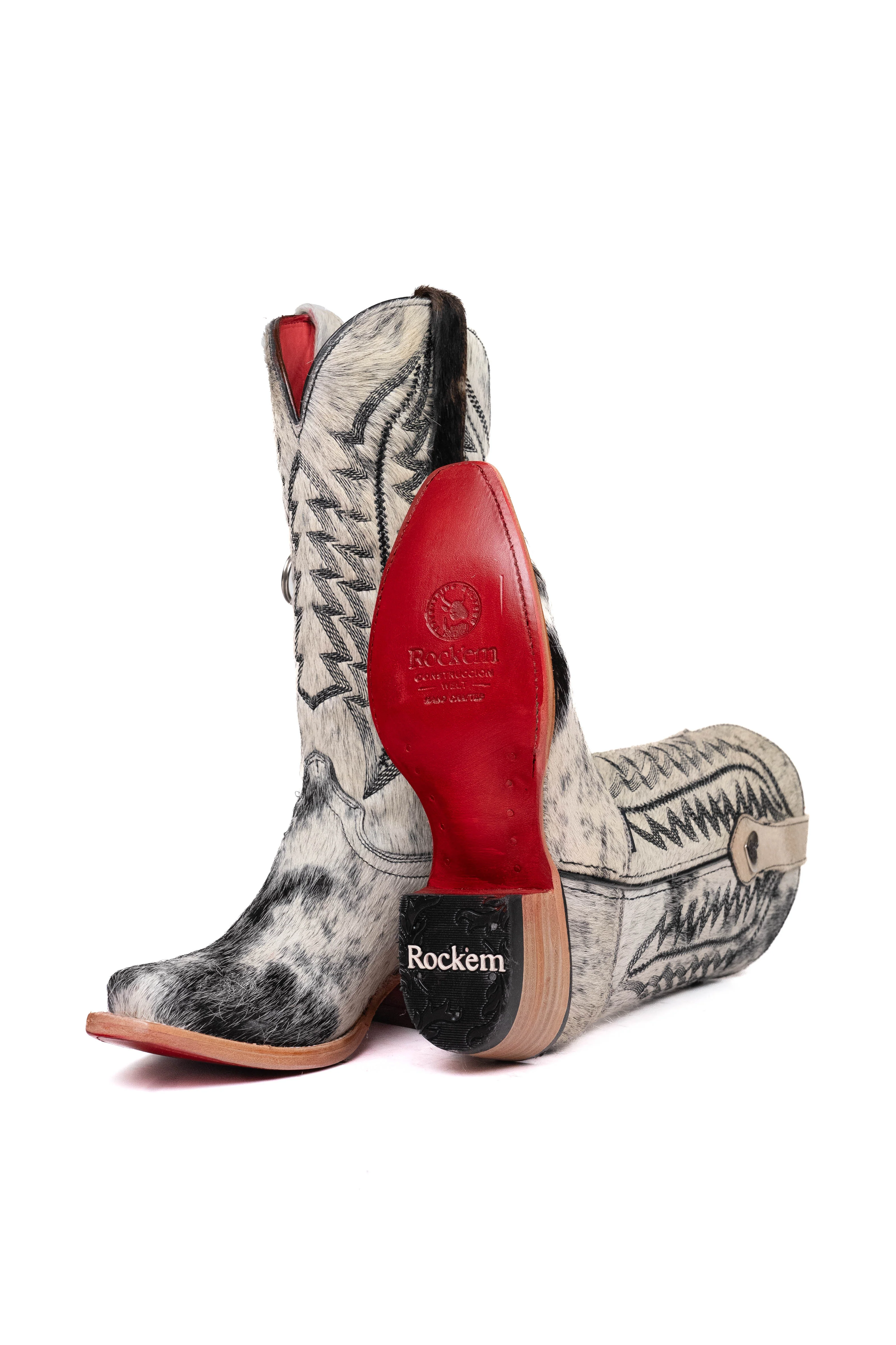 Charlotte Cowhide Red Bottom Snip Toe Cowgirl Boot Size 6 Box VW39 - Image 2