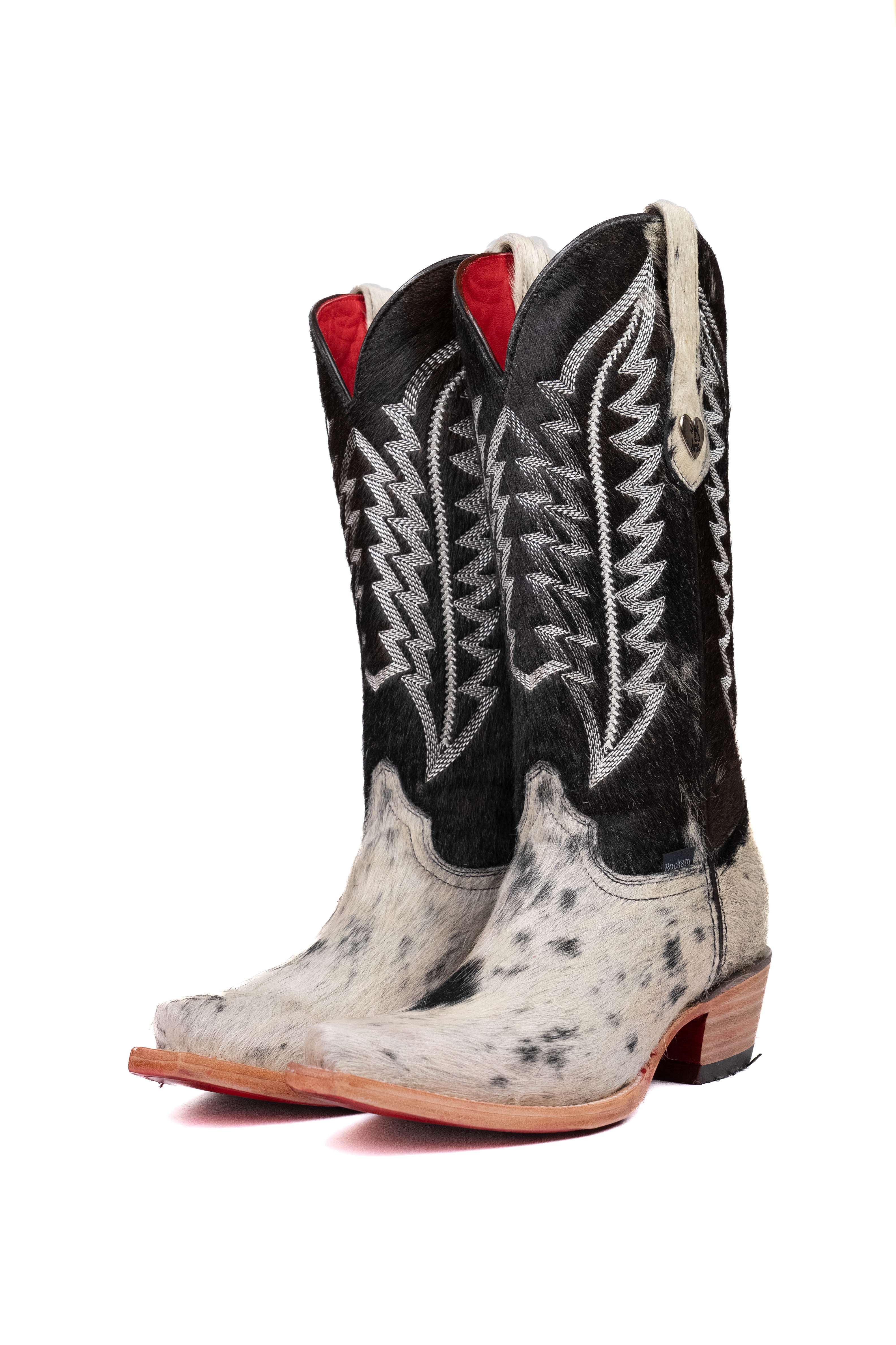 Charlotte Cowhide Red Bottom Snip Toe Cowgirl Boot Size 8.5 Box VW66