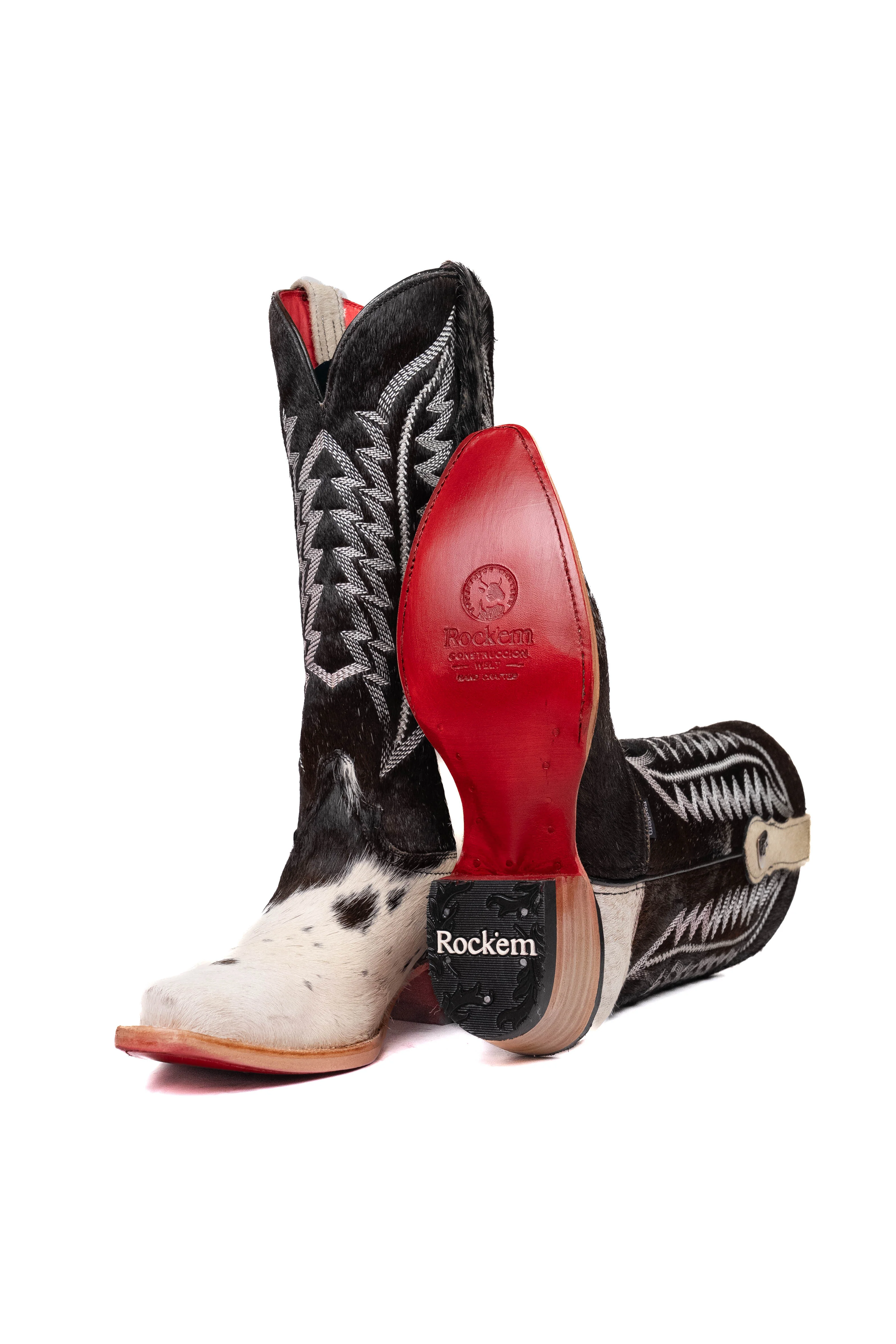 Charlotte Cowhide Red Bottom Snip Toe Cowgirl Boot Size 8.5 Box VW65 - Image 2