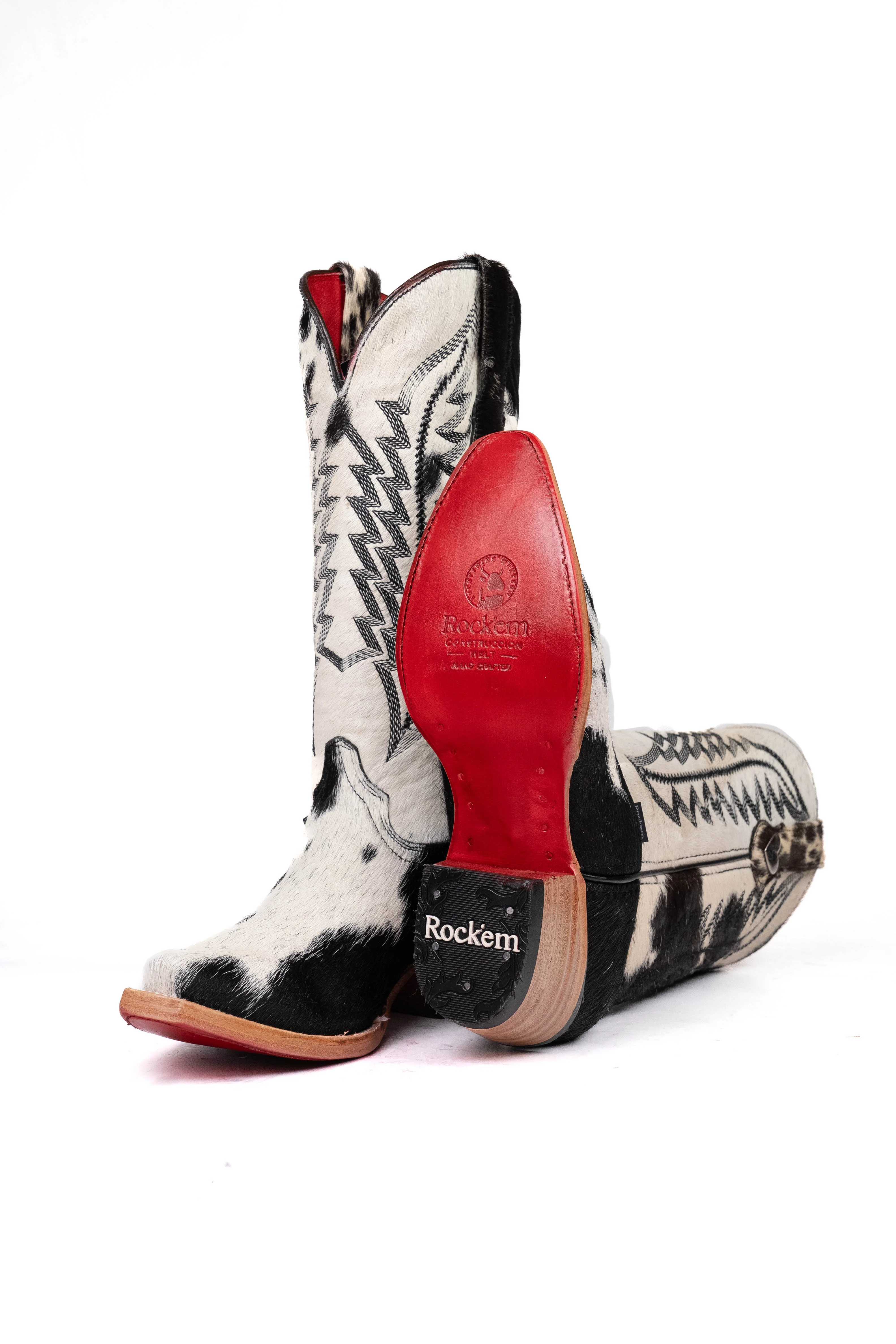 Charlotte Cowhide Red Bottom Snip Toe Cowgirl Boot Size 8.5 Box VW68 - Image 2
