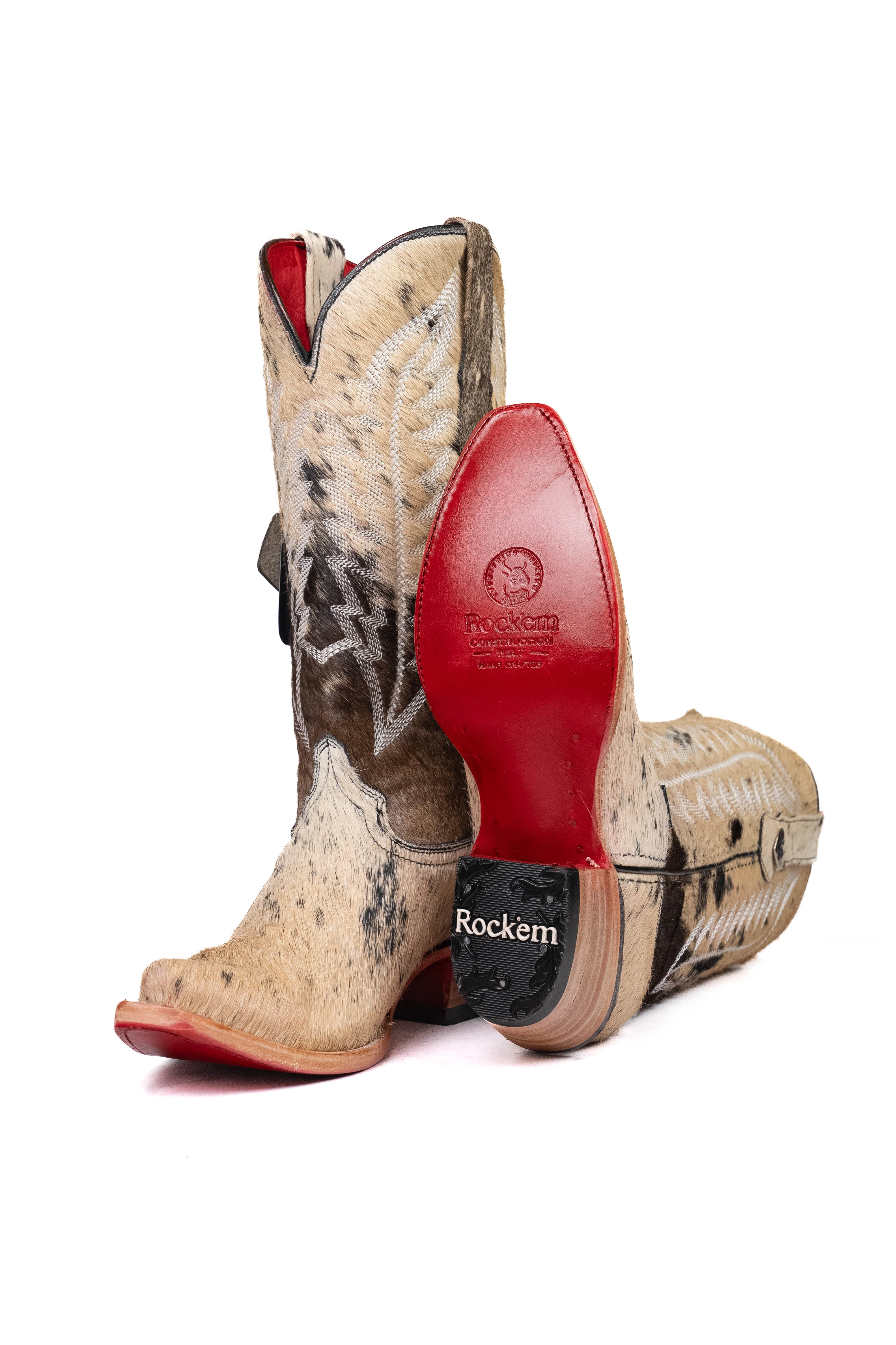 Charlotte Cowhide Red Bottom Snip Toe Cowgirl Boot Size 9 Box VW69 - Image 2