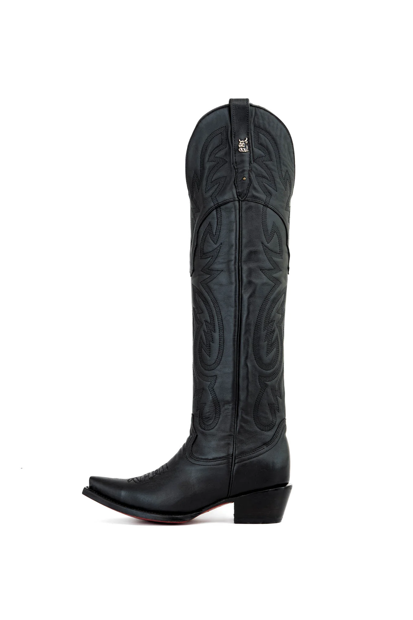 Julieta Knee High Red Bottom Snip Toe Cowgirl Boot - Image 3
