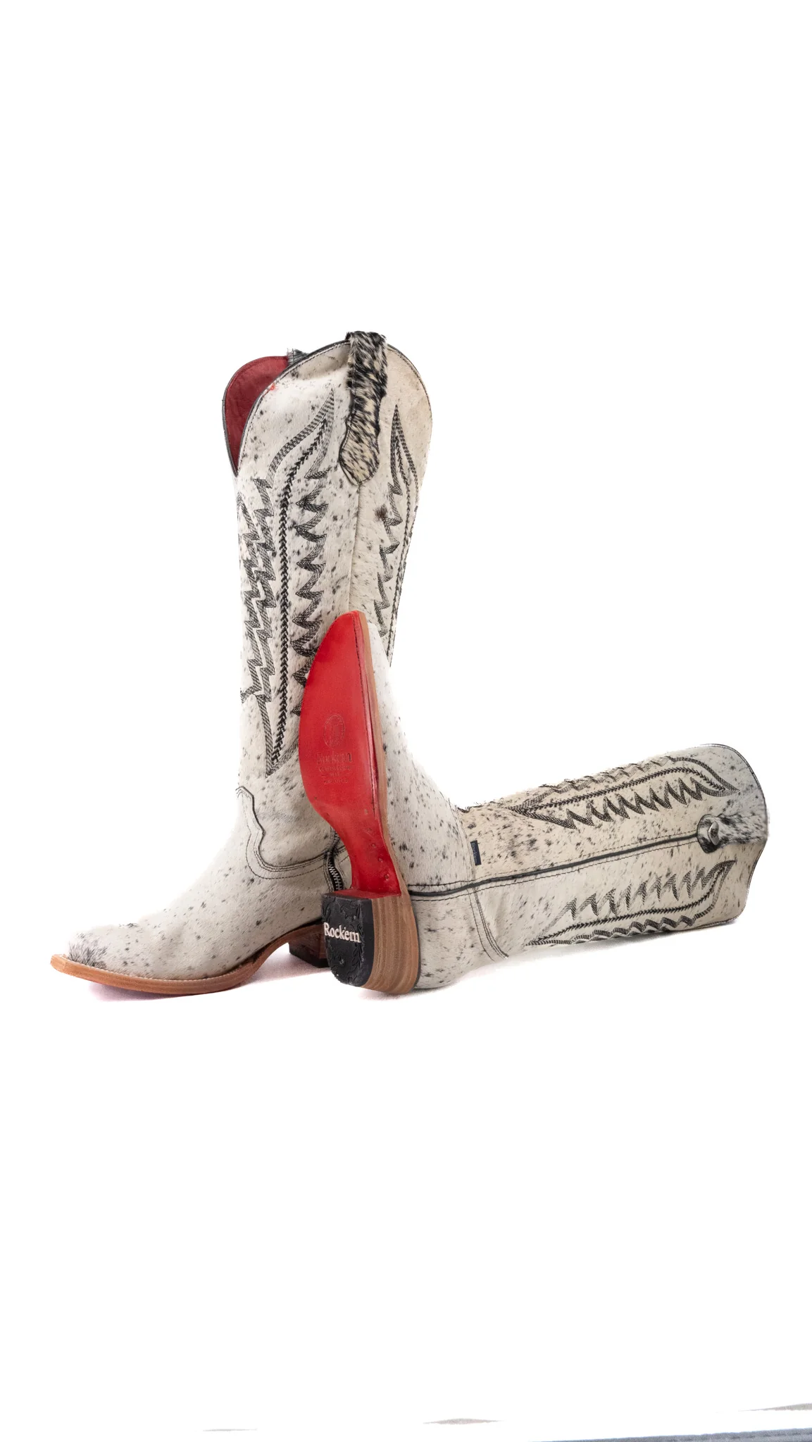 Charlotte Tall Red Bottom Cowhide Snip Toe Cowgirl Boot Size 9.5 Box CW33 - Image 2