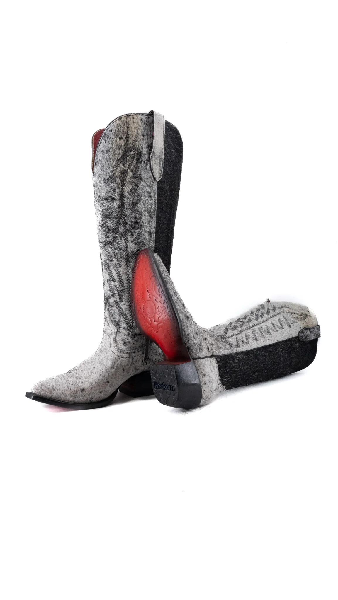 Charlotte Red Bottom Wide Calf Tall Cowgirl Boot Size 6.5 Box CW67 - Image 2