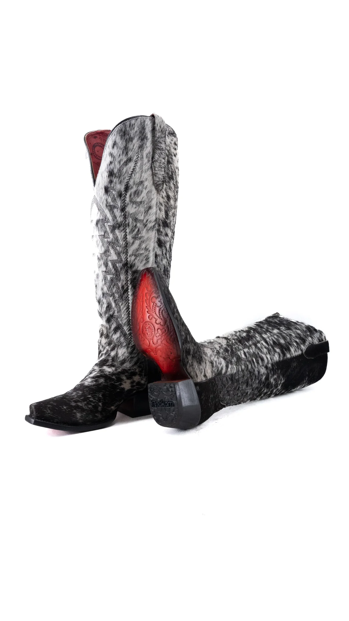 Charlotte Red Bottom Wide Calf Tall Cowgirl Boot Size 6.5 Box CW68 - Image 2