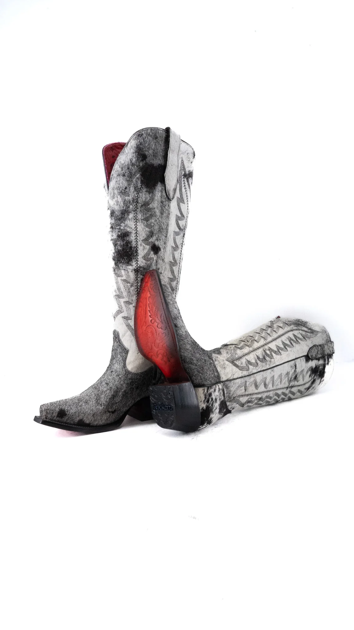 Charlotte Red Bottom Wide Calf Tall Cowgirl Boot Size 6.5 Box CW70 - Image 2