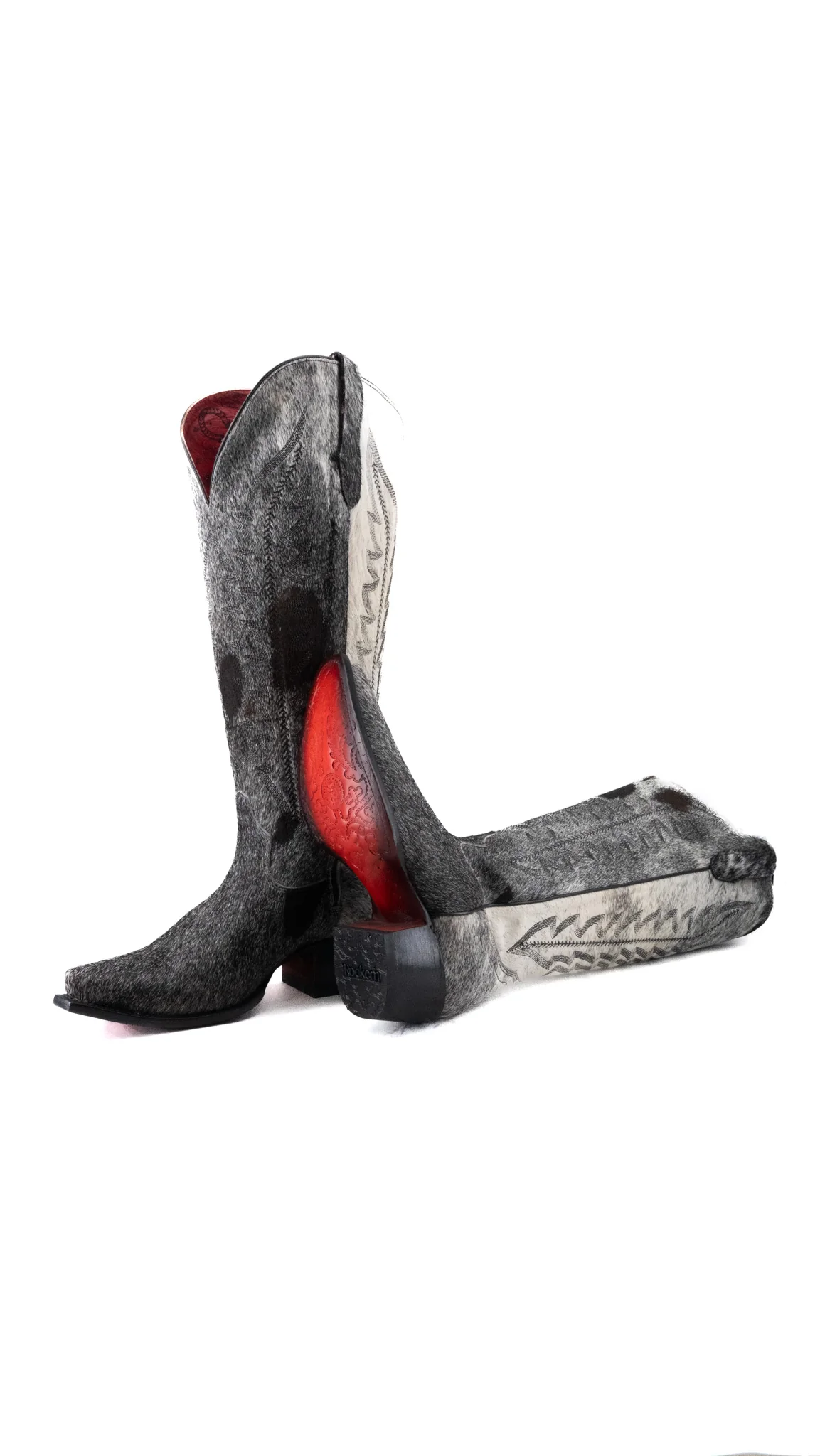 Charlotte Red Bottom Wide Calf Tall Cowgirl Boot Size 9.5 Box CW74 - Image 2