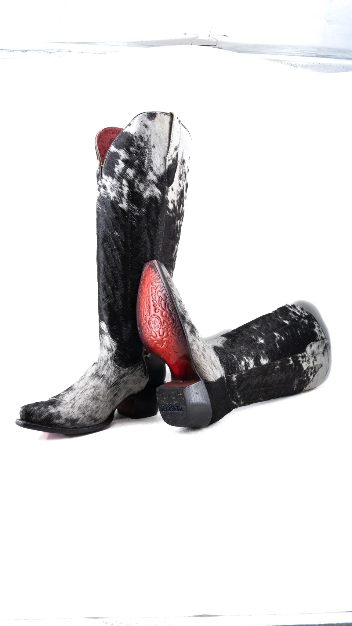 Charlotte Red Bottom Wide Calf Tall Cowgirl Boot Size 9.5 Box CW75 - Image 2