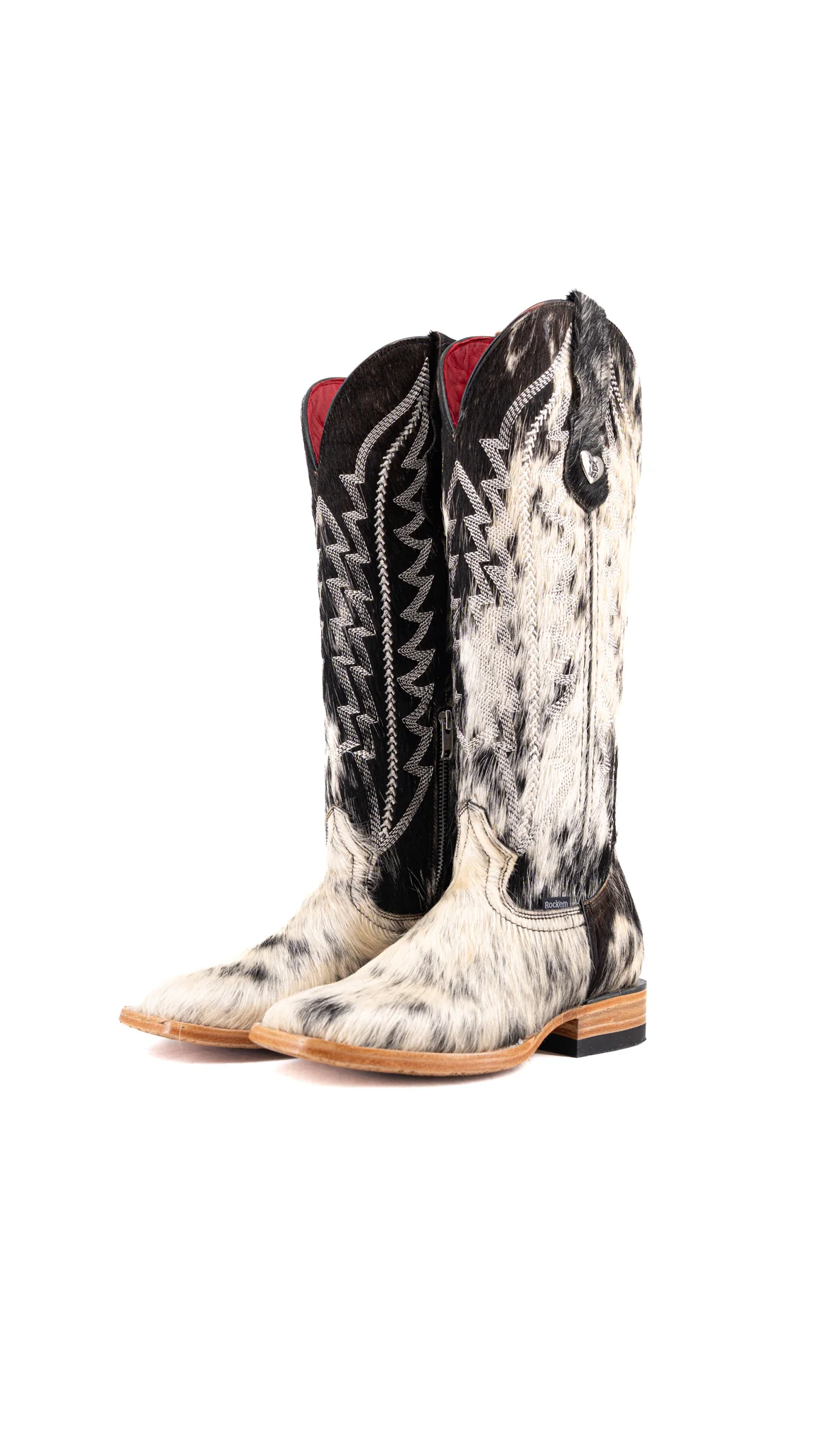 Charlotte Tall Cowhide Square Toe Cowgirl Boot Size 5.5 Box TW1