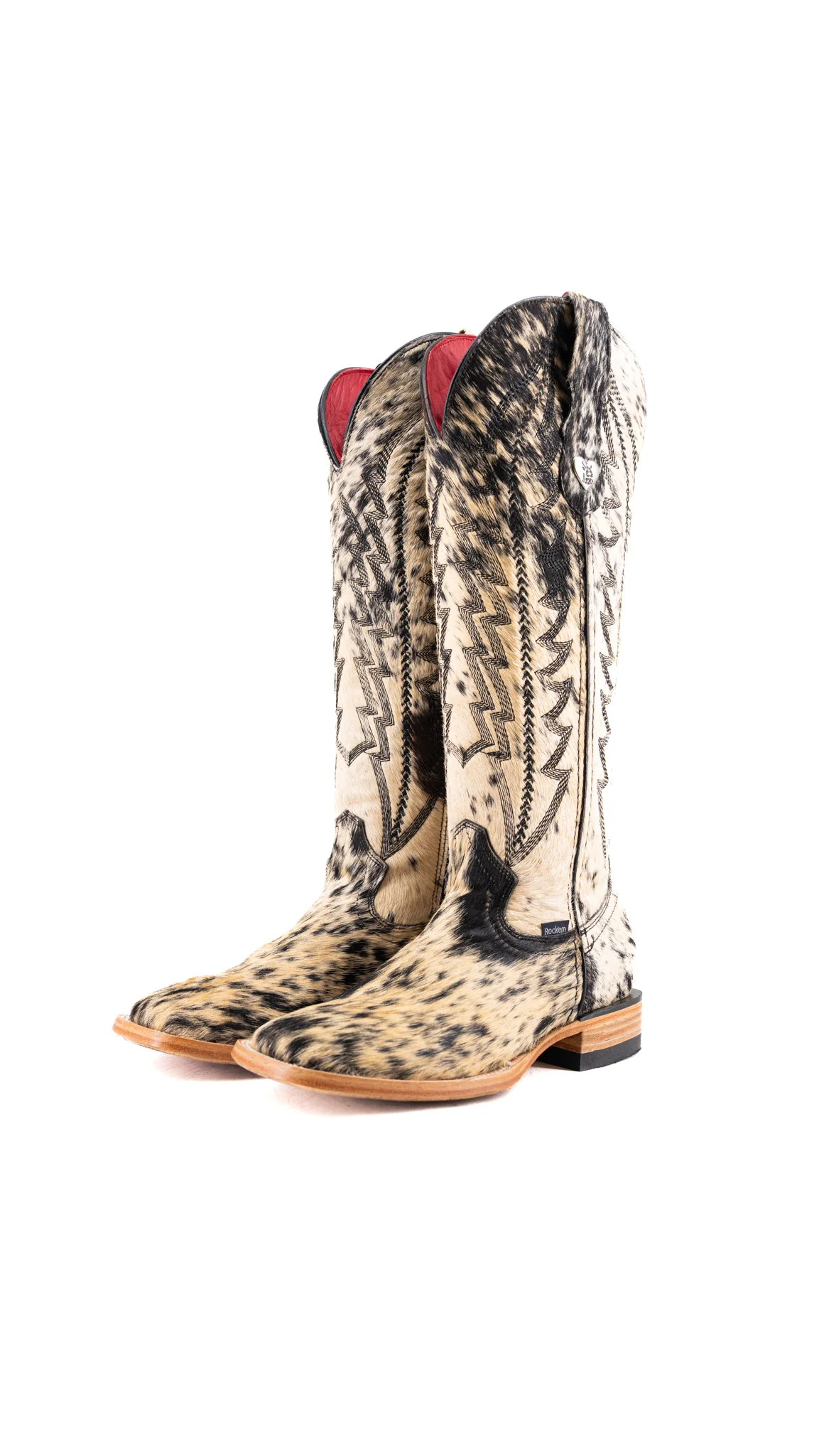Charlotte Tall Cowhide Square Toe Cowgirl Boot Size 6.5 Box TW2