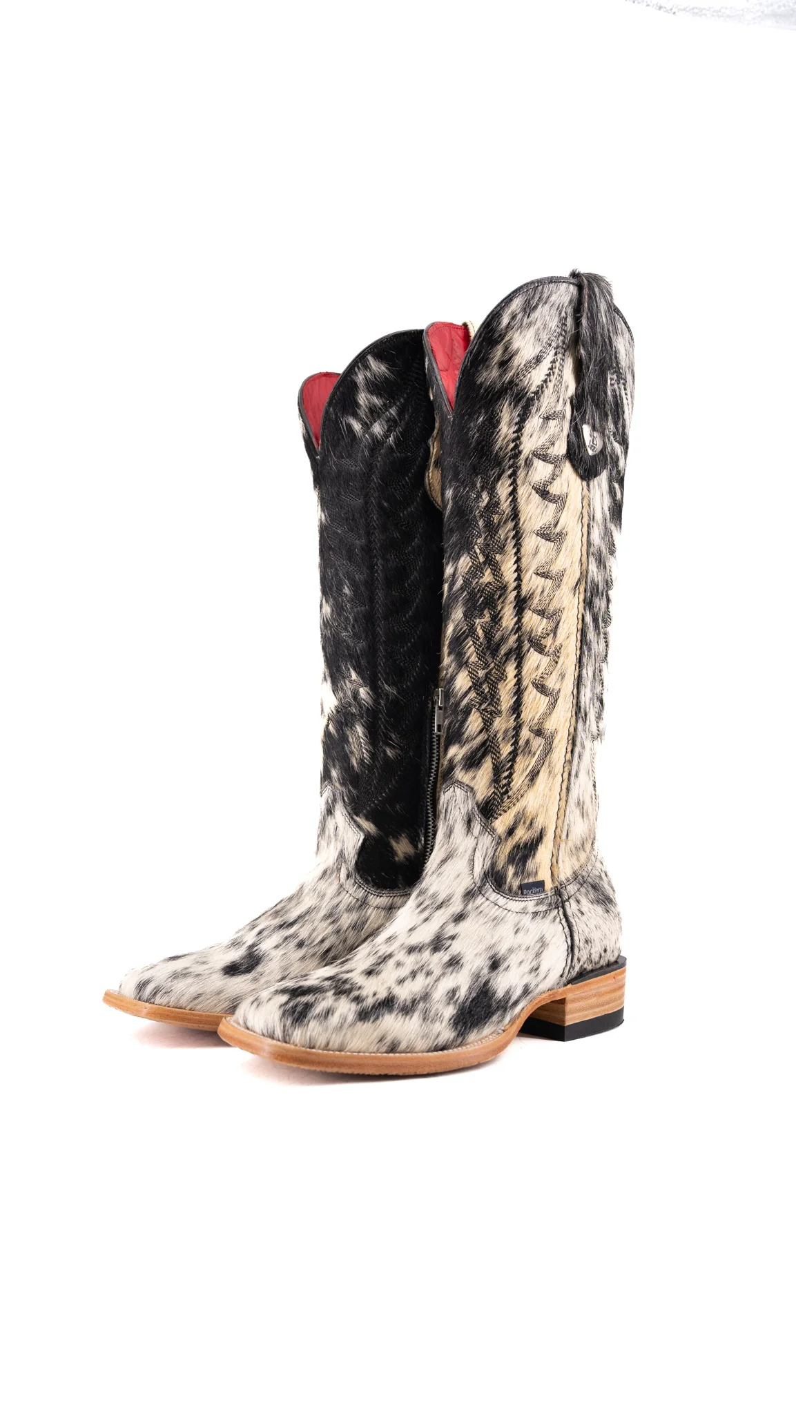 Charlotte Tall Cowhide Square Toe Cowgirl Boot Size 8.5 Box TW5