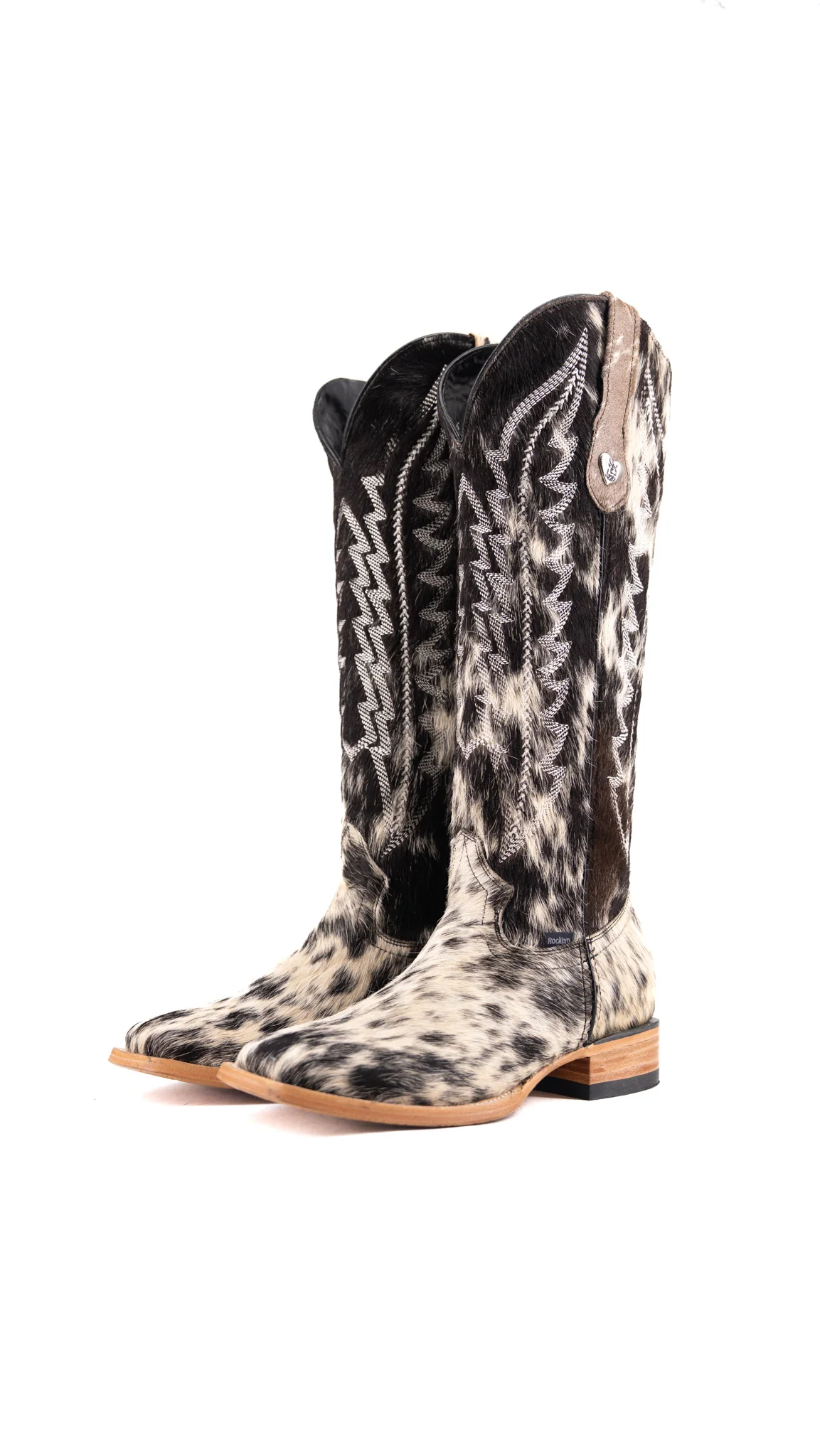 Charlotte Tall Cowhide Square Toe Cowgirl Boot Size 9 Box TW25