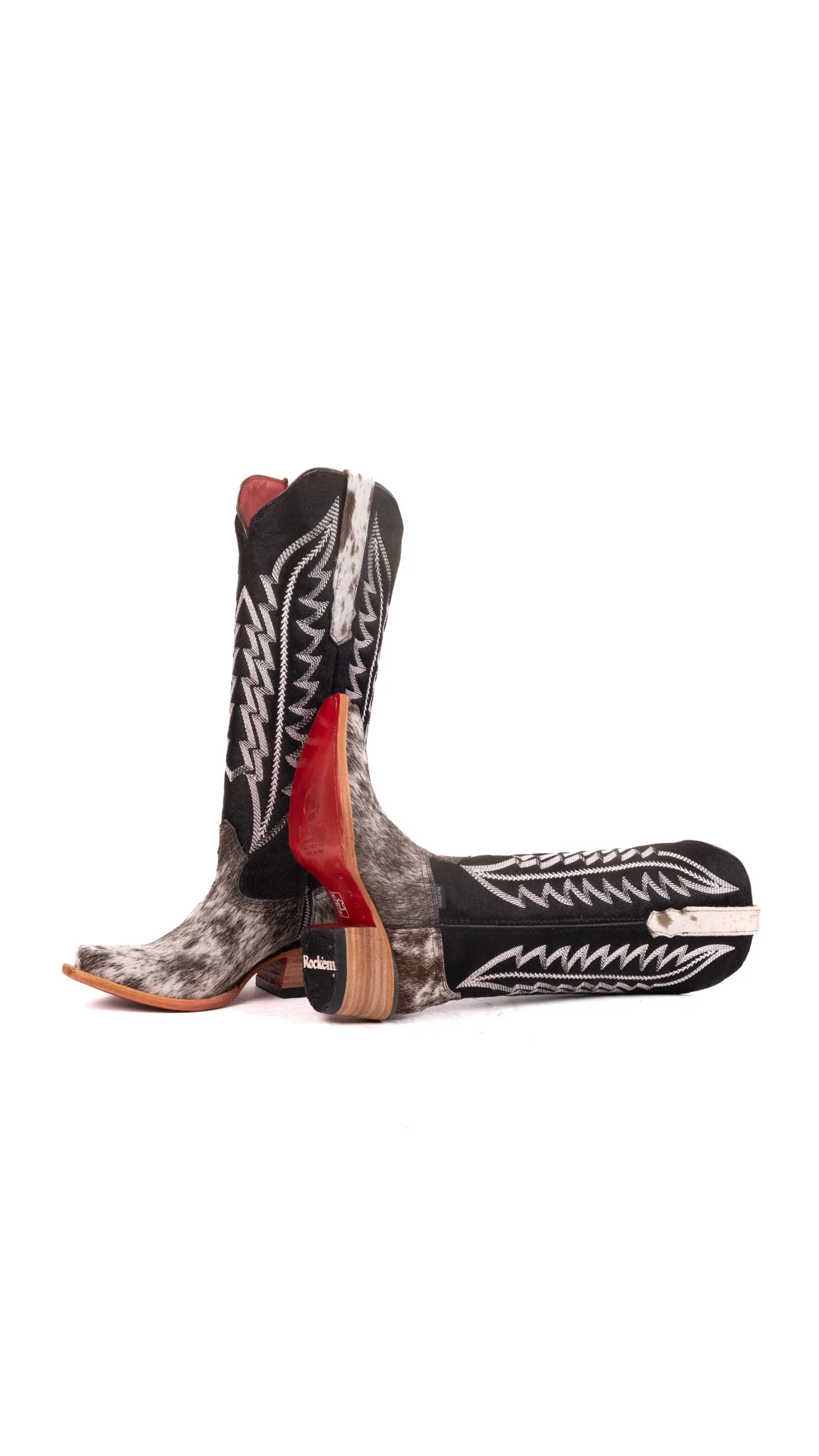 Charlotte Tall Red Bottom Cowhide Snip Toe Cowgirl Boot Size 5 Box WW8 - Image 2