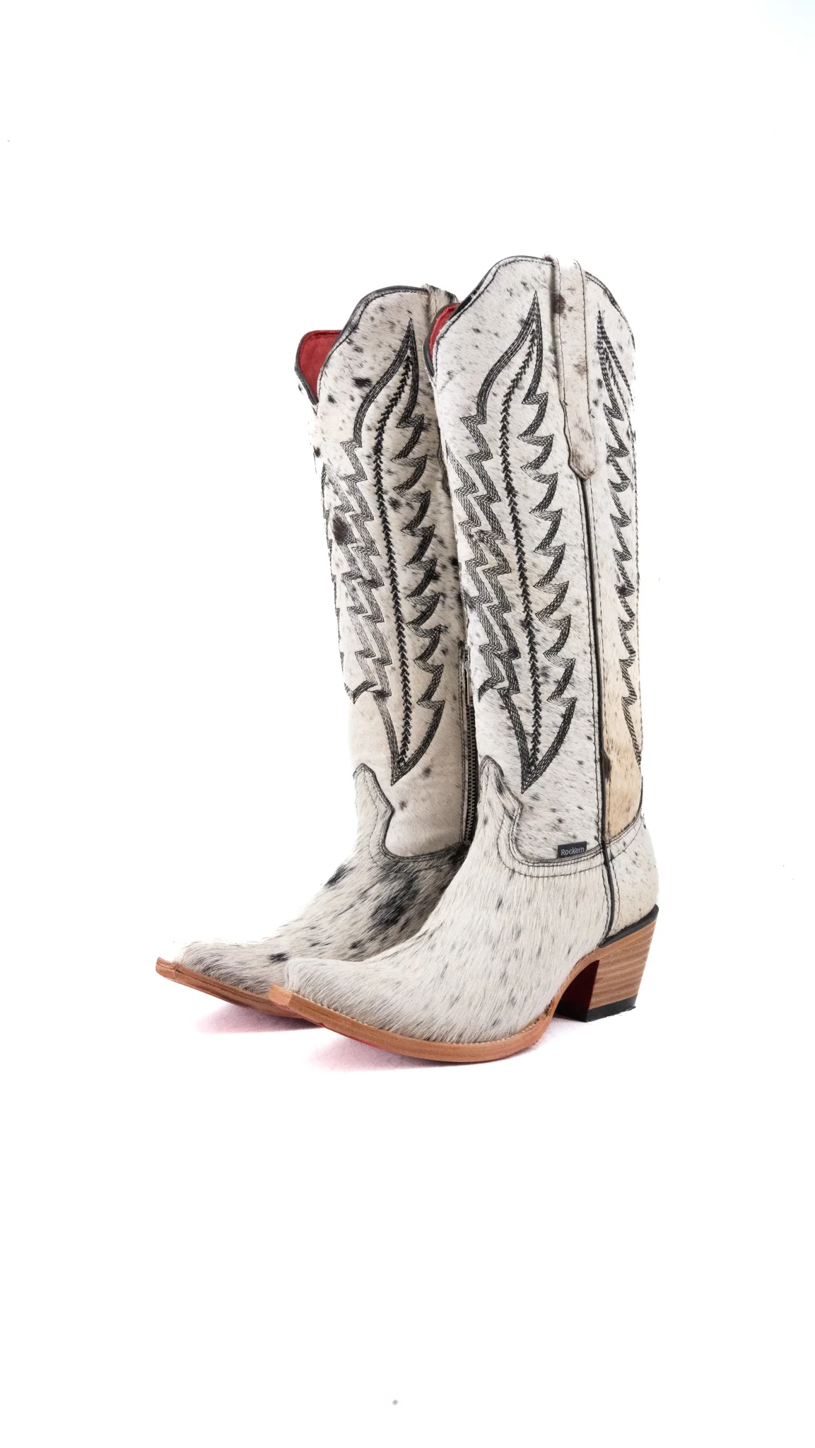 Charlotte Tall Red Bottom Cowhide Snip Toe Cowgirl Boot Size 8.5 Box CW25