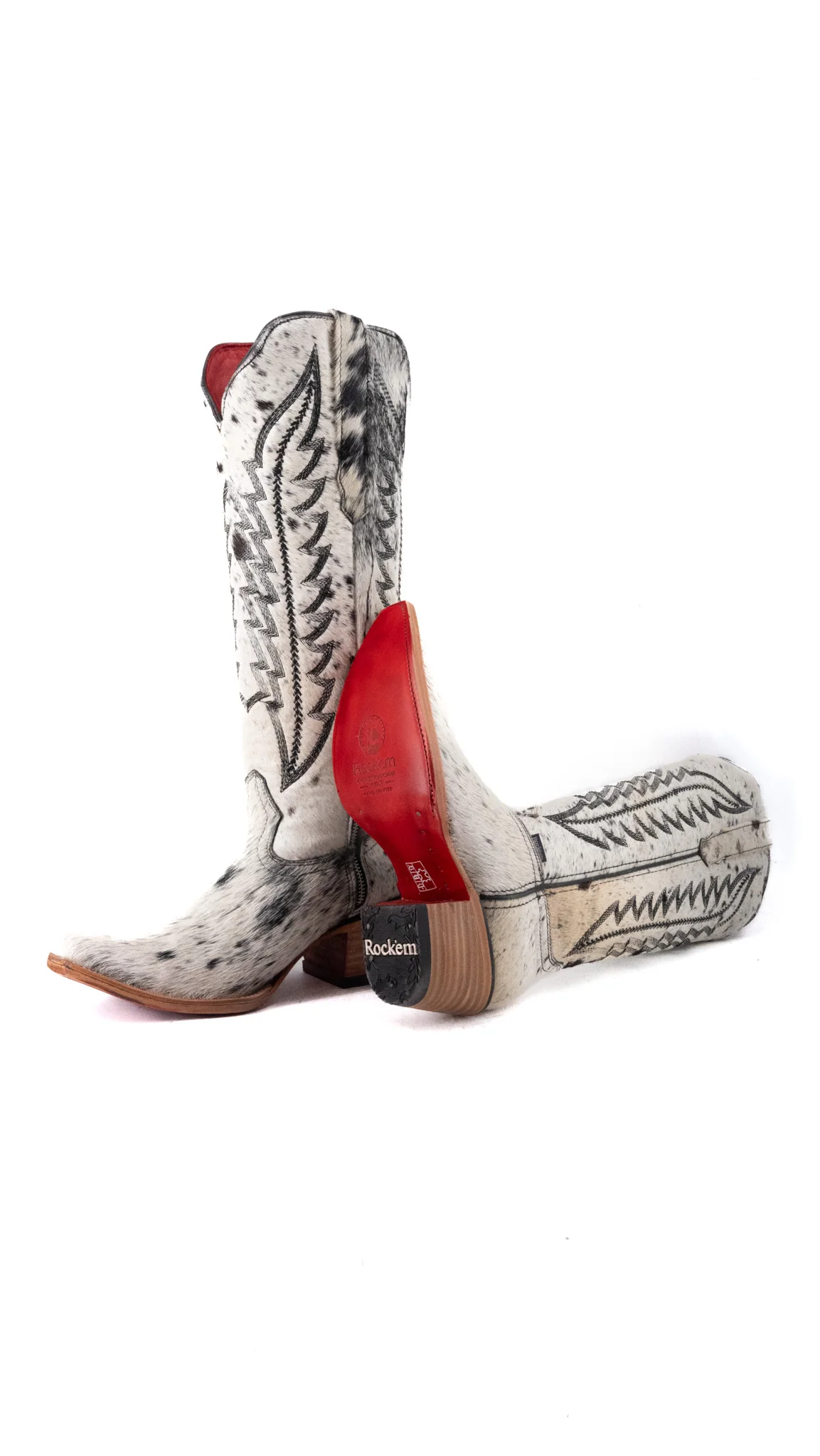 Charlotte Tall Red Bottom Cowhide Snip Toe Cowgirl Boot Size 8.5 Box CW25 - Image 2