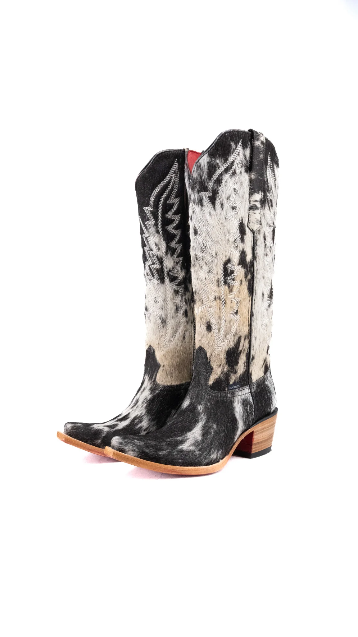 Charlotte Tall Red Bottom Cowhide Snip Toe Cowgirl Boot Size 8 Box CW23