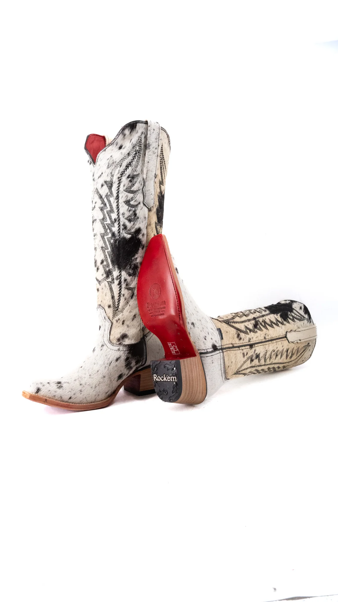Charlotte Tall Red Bottom Cowhide Snip Toe Cowgirl Boot Size 8 Box CW24 - Image 2