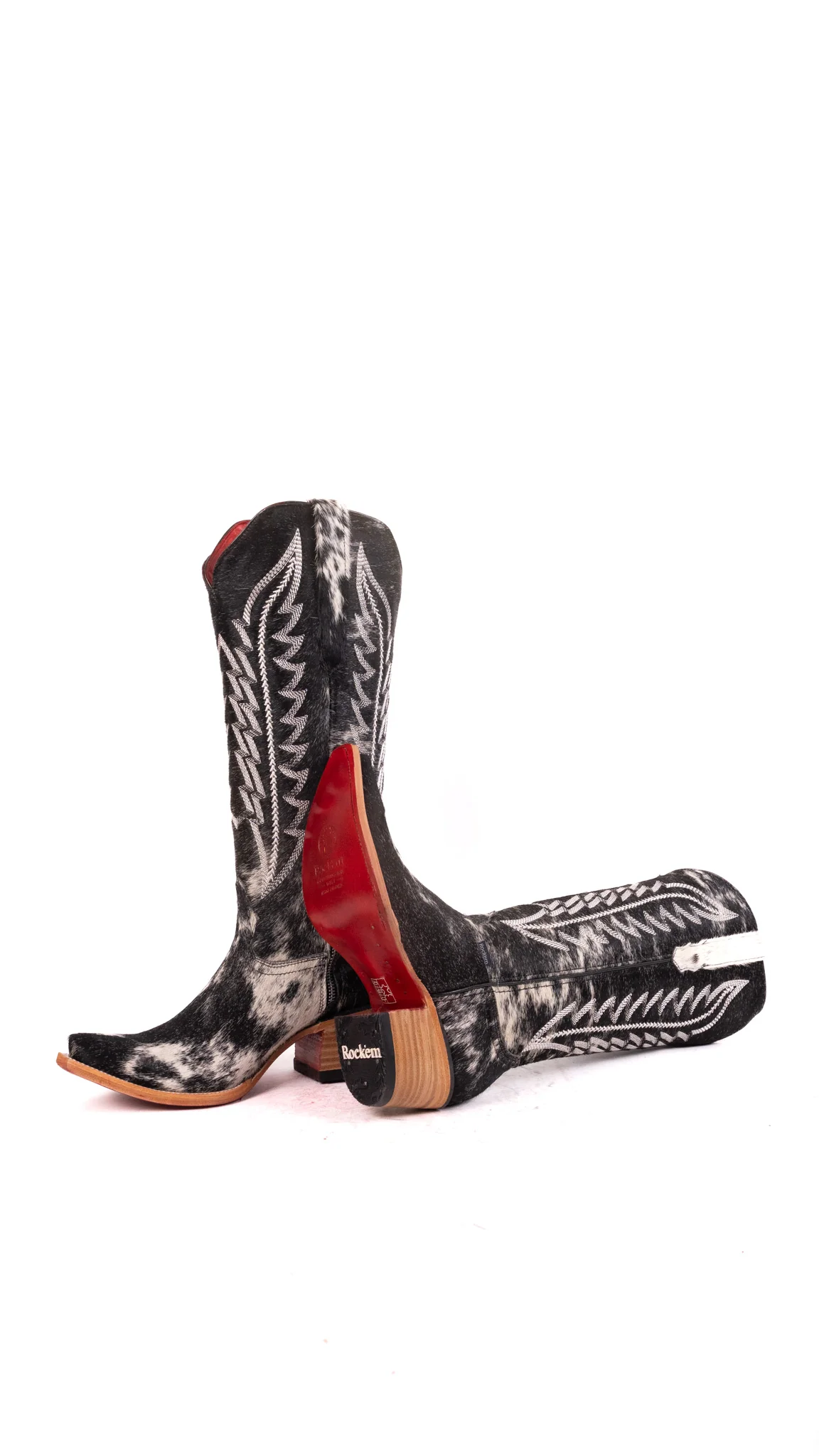 Charlotte Tall Red Bottom Cowhide Snip Toe Cowgirl Boot Size 9 Box WW40 - Image 2