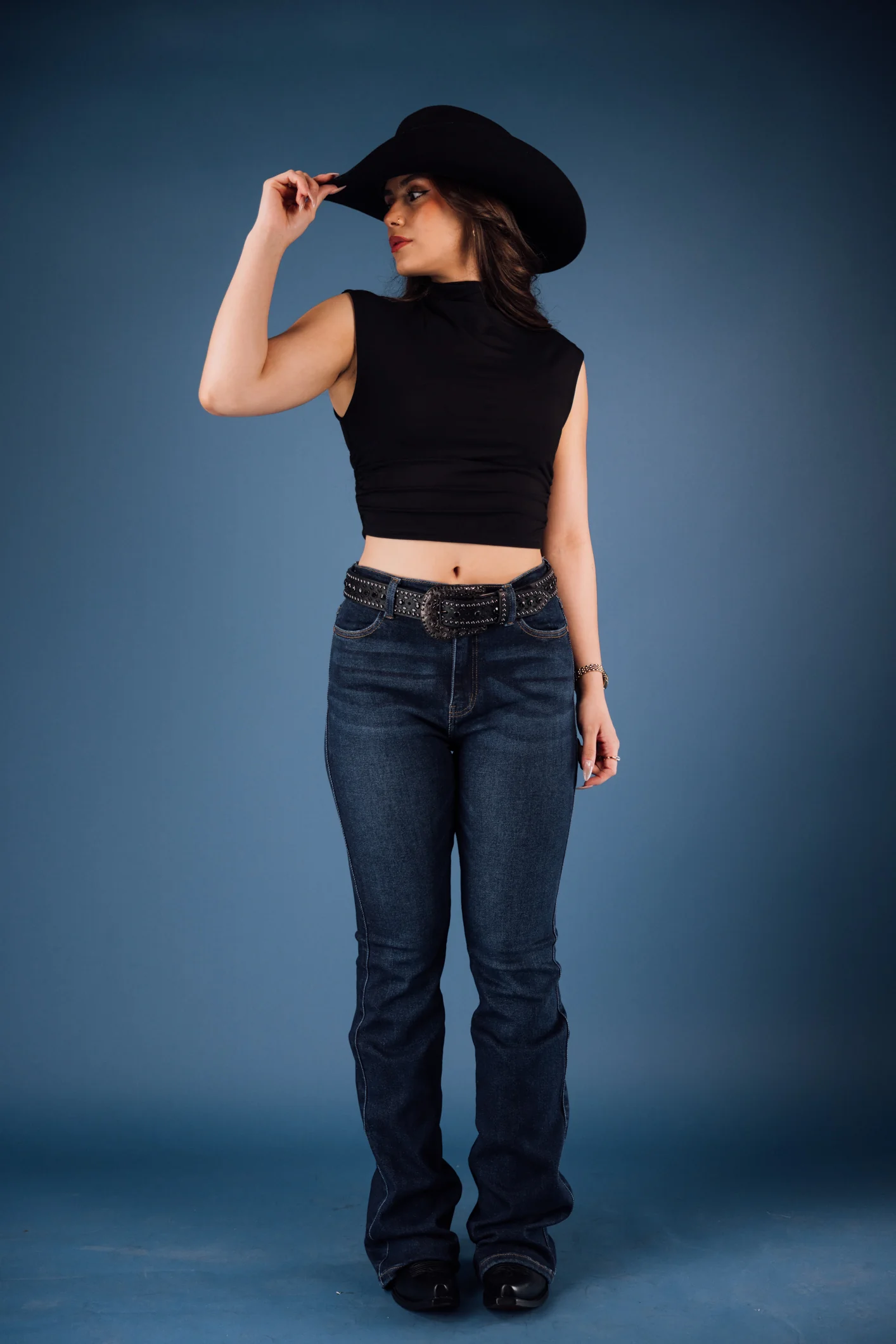 Chick Mock Neck Cap Sleeve Ruched Crop Top - Image 2