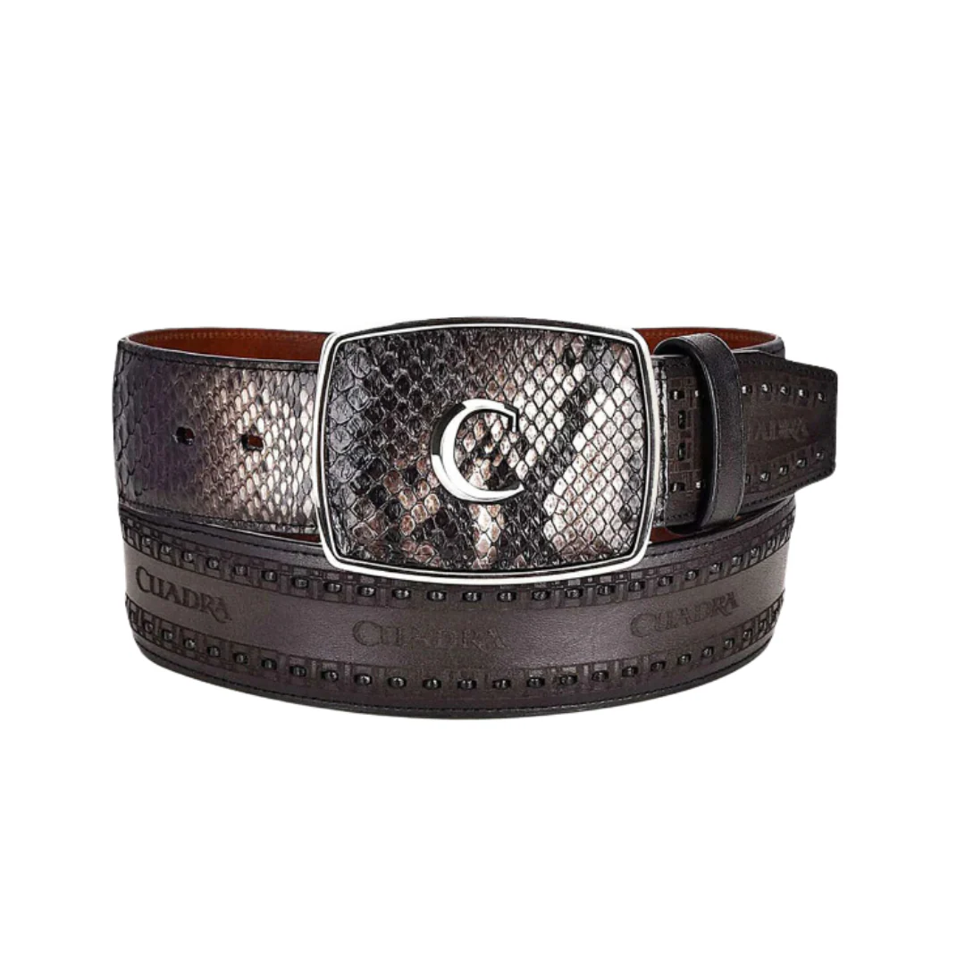 Cuadra BC235 MN Grey Python Laser & Woven Belt - Image 2