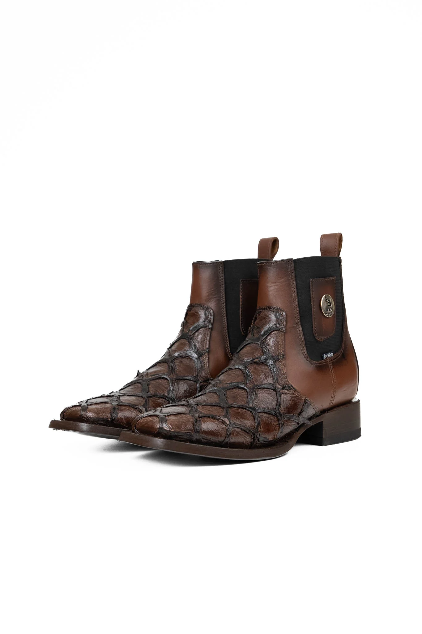 Rock'em Clone Pirarucu Square Toe Ankle Boot