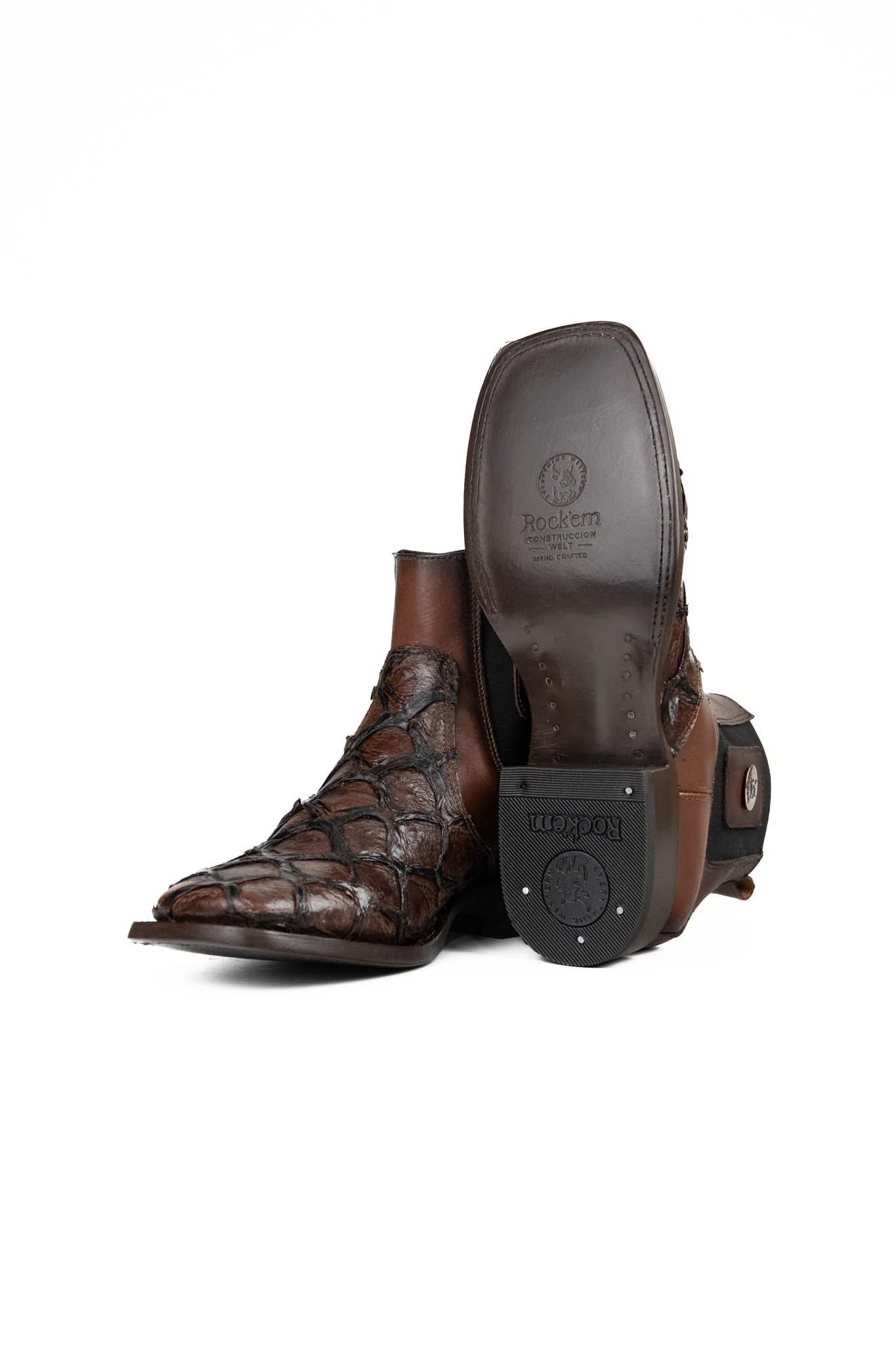 Rock'em Clone Pirarucu Square Toe Ankle Boot - Image 4