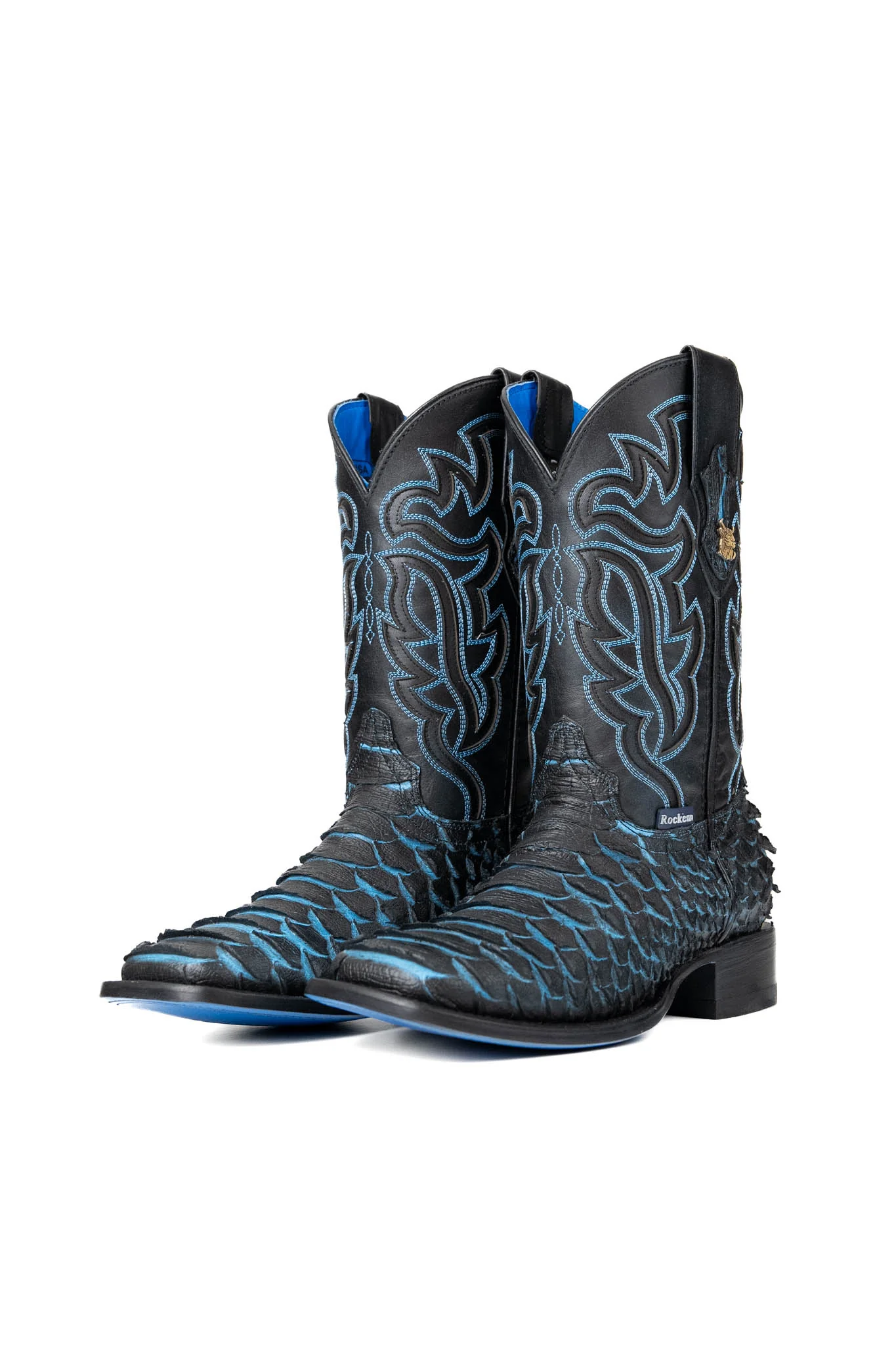 Bruce Jumbo Python Blue Bottom Square Toe Cowboy Boot
