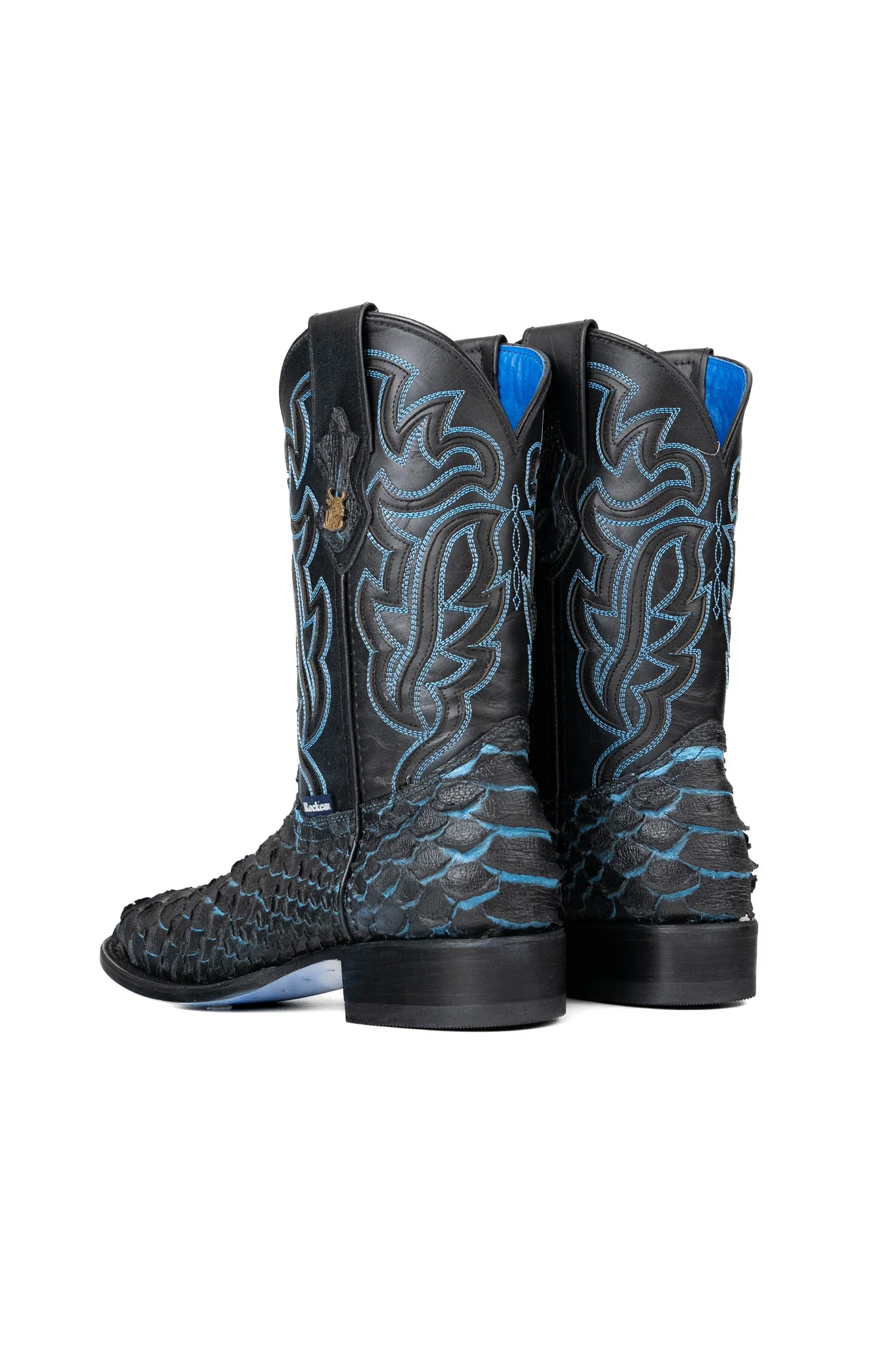 Bruce Jumbo Python Blue Bottom Square Toe Cowboy Boot - Image 3