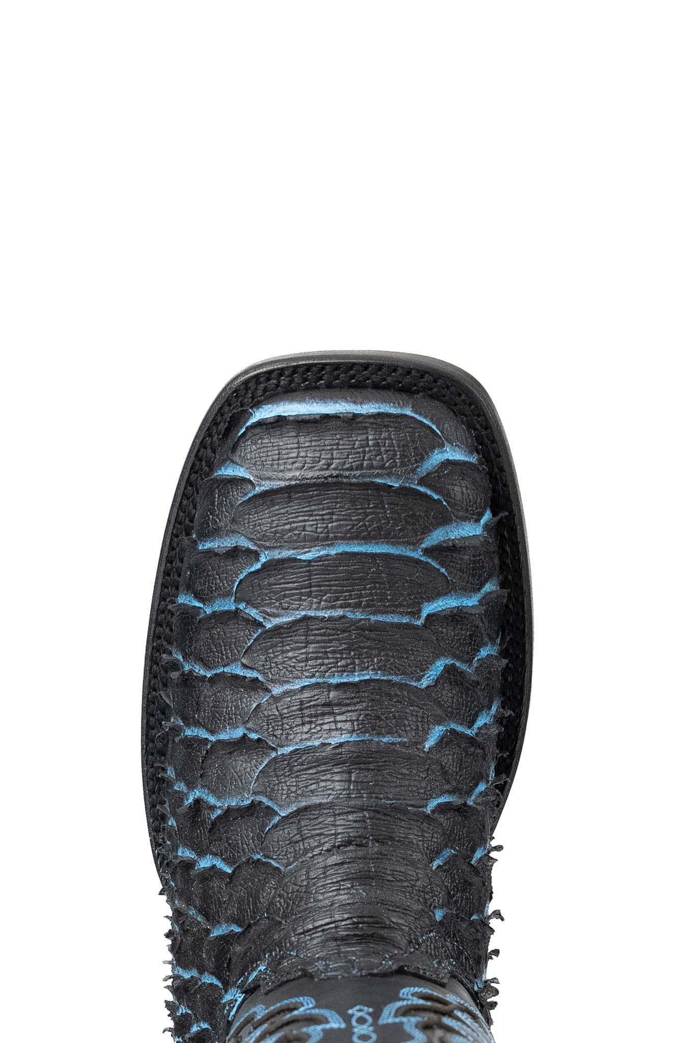 Bruce Jumbo Python Blue Bottom Square Toe Cowboy Boot - Image 5