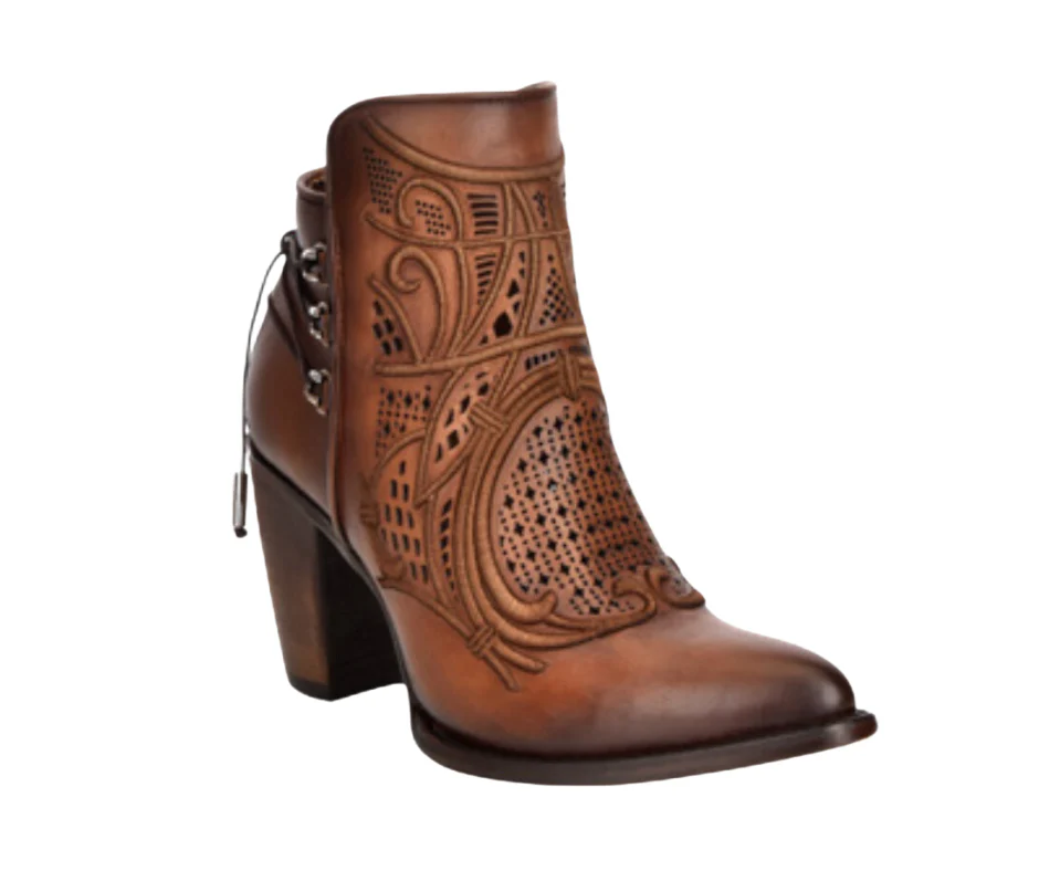 Cuadra CU434 LD Satro Chestnut  Laser & Embroidery Round Toe