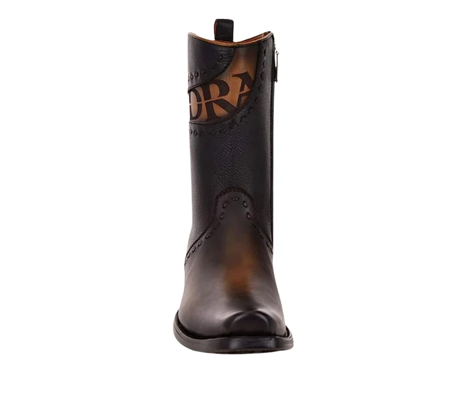 Cuadra CU559 MN Viena Black Laser & Woven & Zipper Narrow Square Toe - Image 3