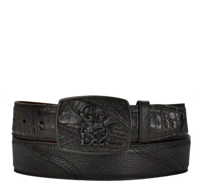Cuadra BC281 MN Black Caiman Stitching Belt