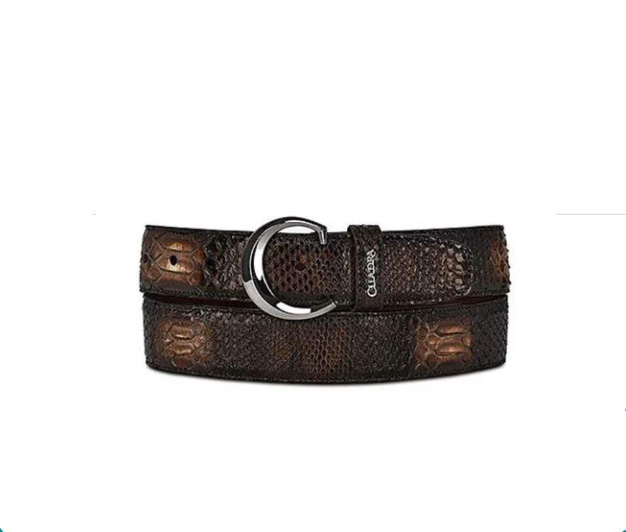 Cuadra BC320 MN Brown Python Exotic Strip Belt