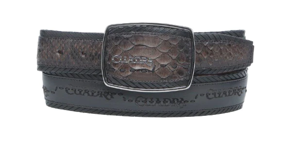 Cuadra BC402 MN Chocolate Python Laser Belt