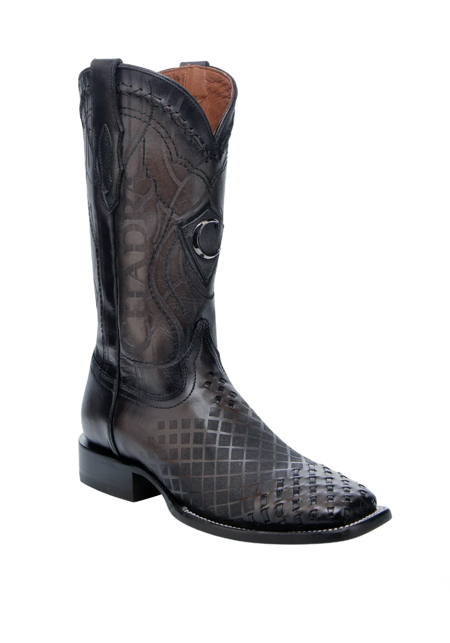 Cuadra CU676 MN Over Black Laser & Embroidery & Woven Square Toe