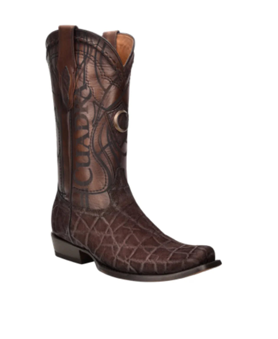 Cuadra CU458 MN Brown Elephant Laser & Embroidery Narrow Square Toe
