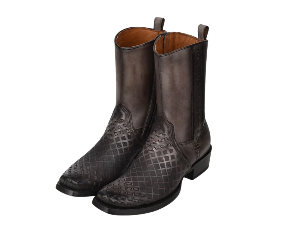 Cuadra CU498 MN Over Light Black Laser & Woven Narrow Square Toe - Image 4