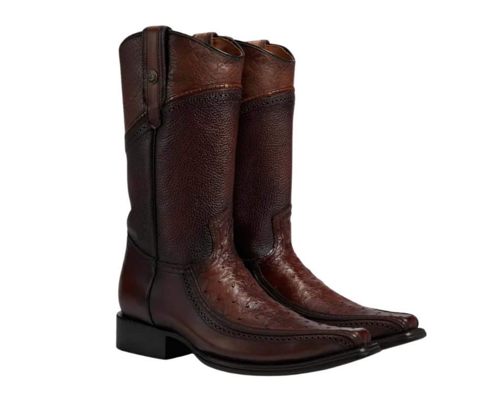 Cuadra CU612 MN Moroni Chestnut Ostrich Laser Narrow Square Toe - Image 2